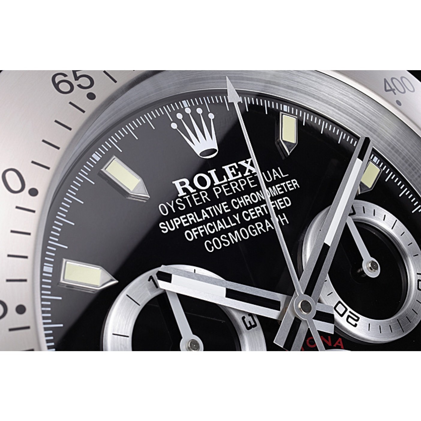 RepTime Watches Rolex Daytona Cosmograph Wall Clock Silver-Black 621909