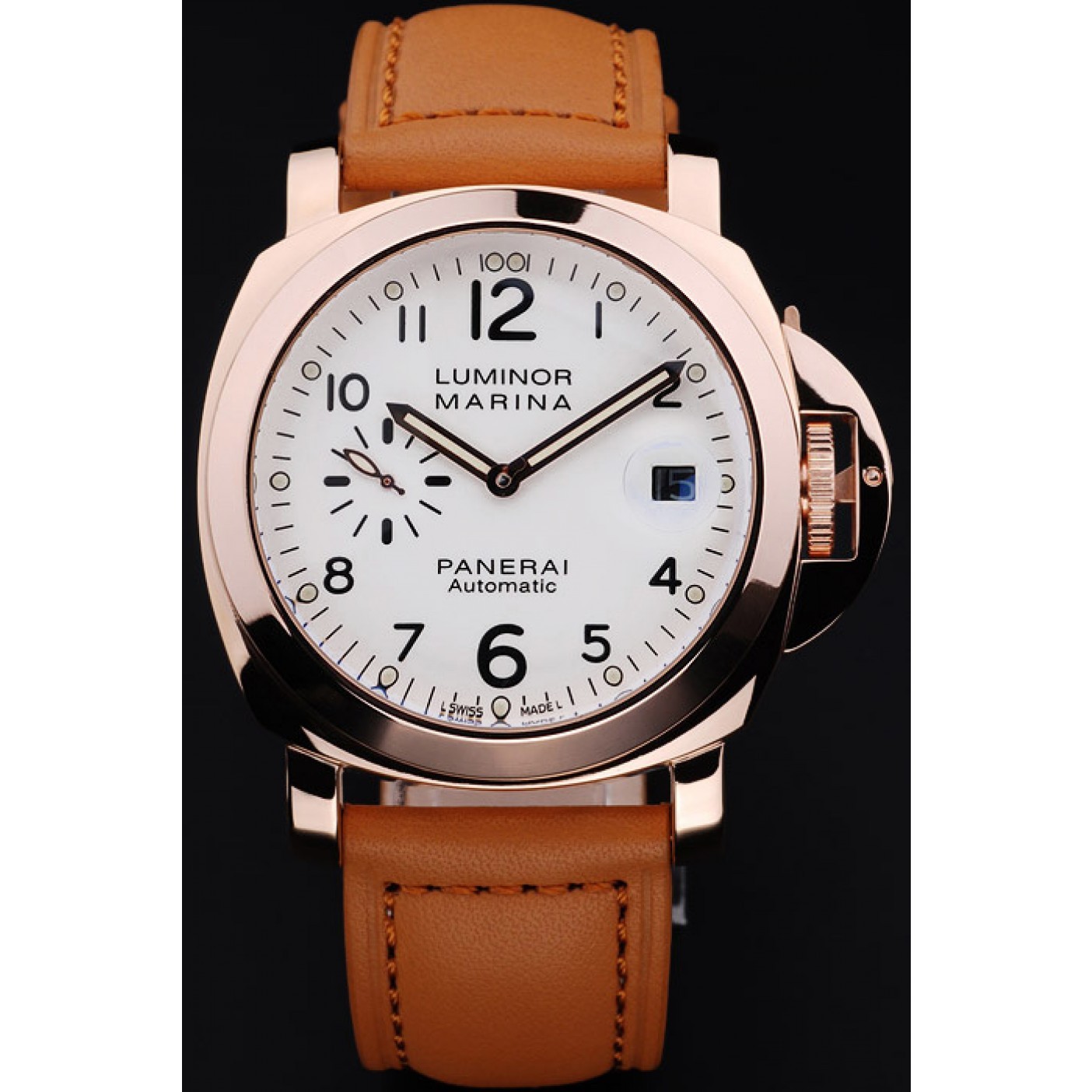 Panerai Luminor Marina White Dial Brown Leather Bracelet