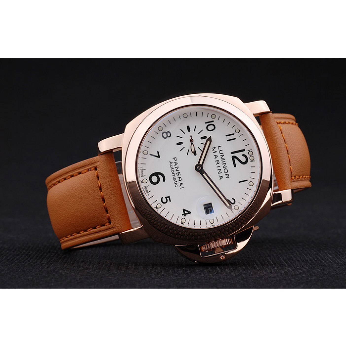 Panerai Luminor Marina White Dial Brown Leather Bracelet