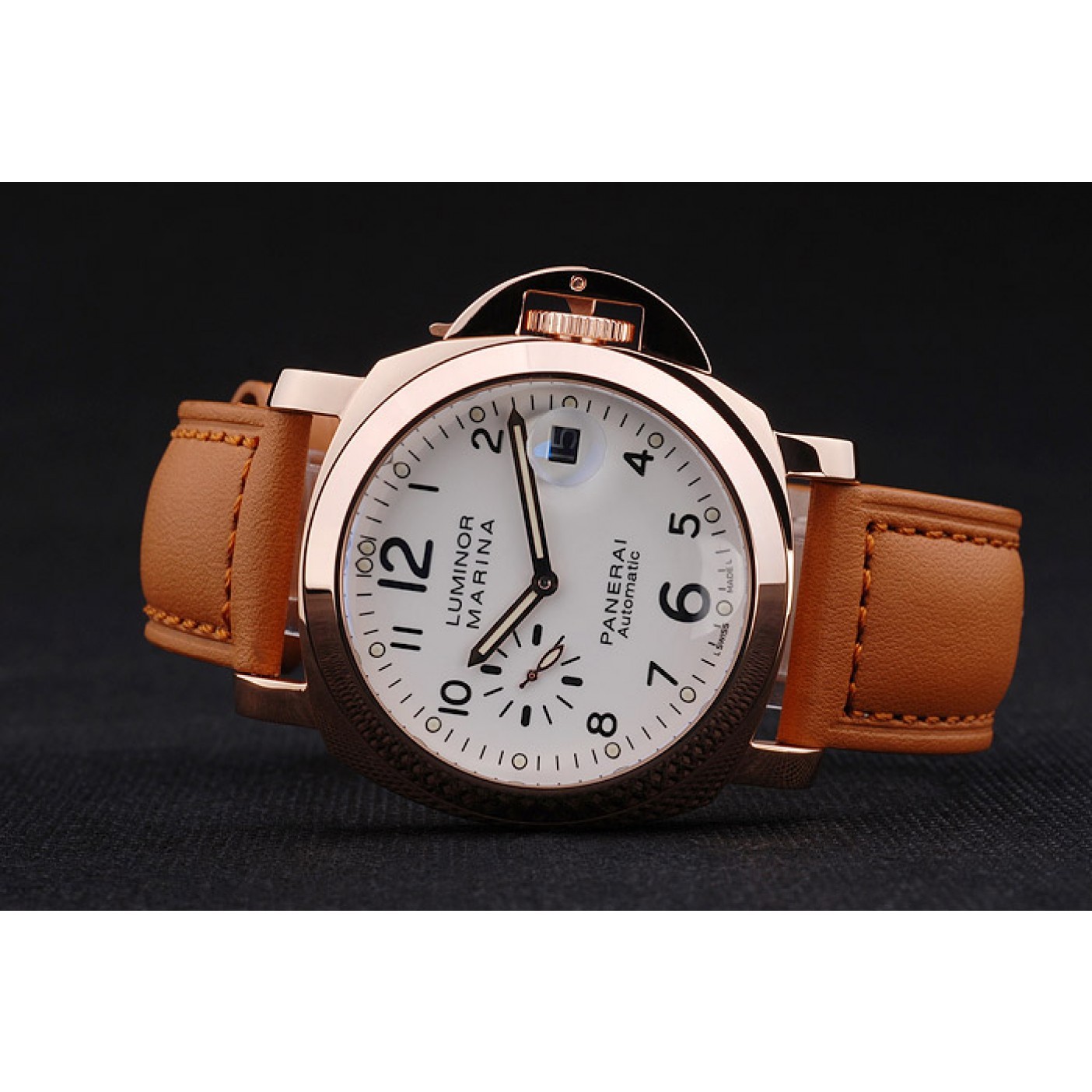 Panerai Luminor Marina White Dial Brown Leather Bracelet