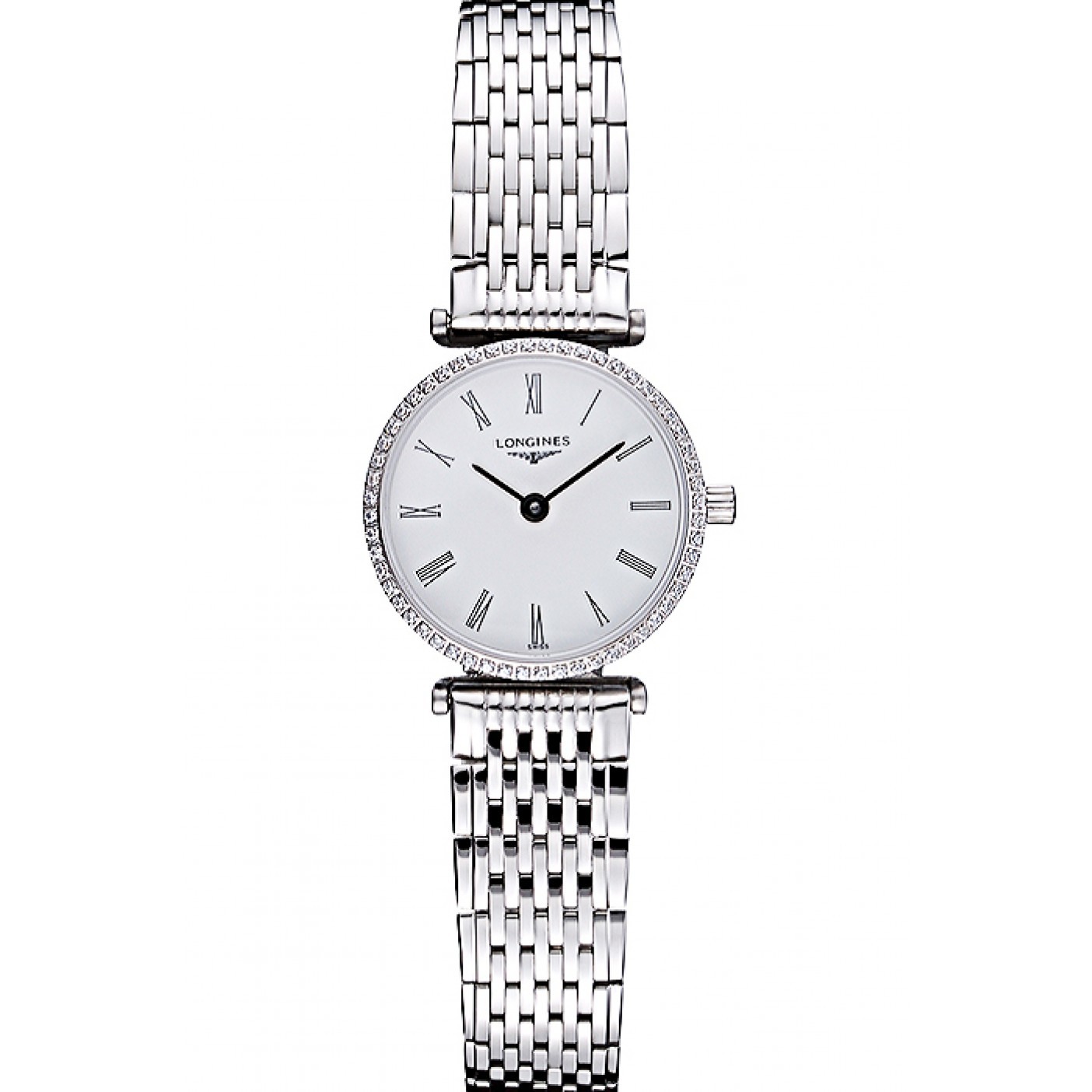 Longines La Grande Classique Stainless Steel White Dial Diamond Bezel Femme 622110