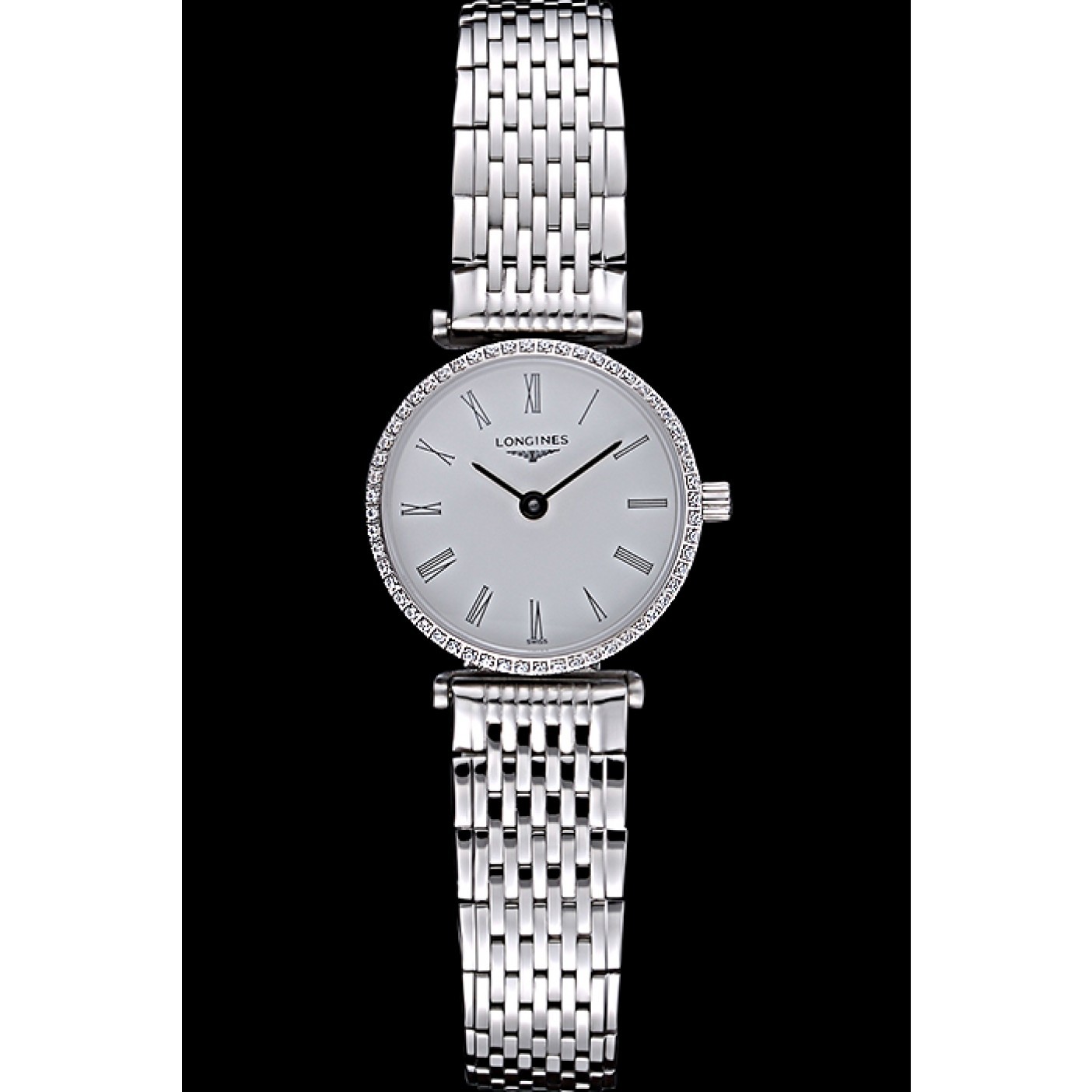 Longines La Grande Classique Stainless Steel White Dial Diamond Bezel Femme 622110