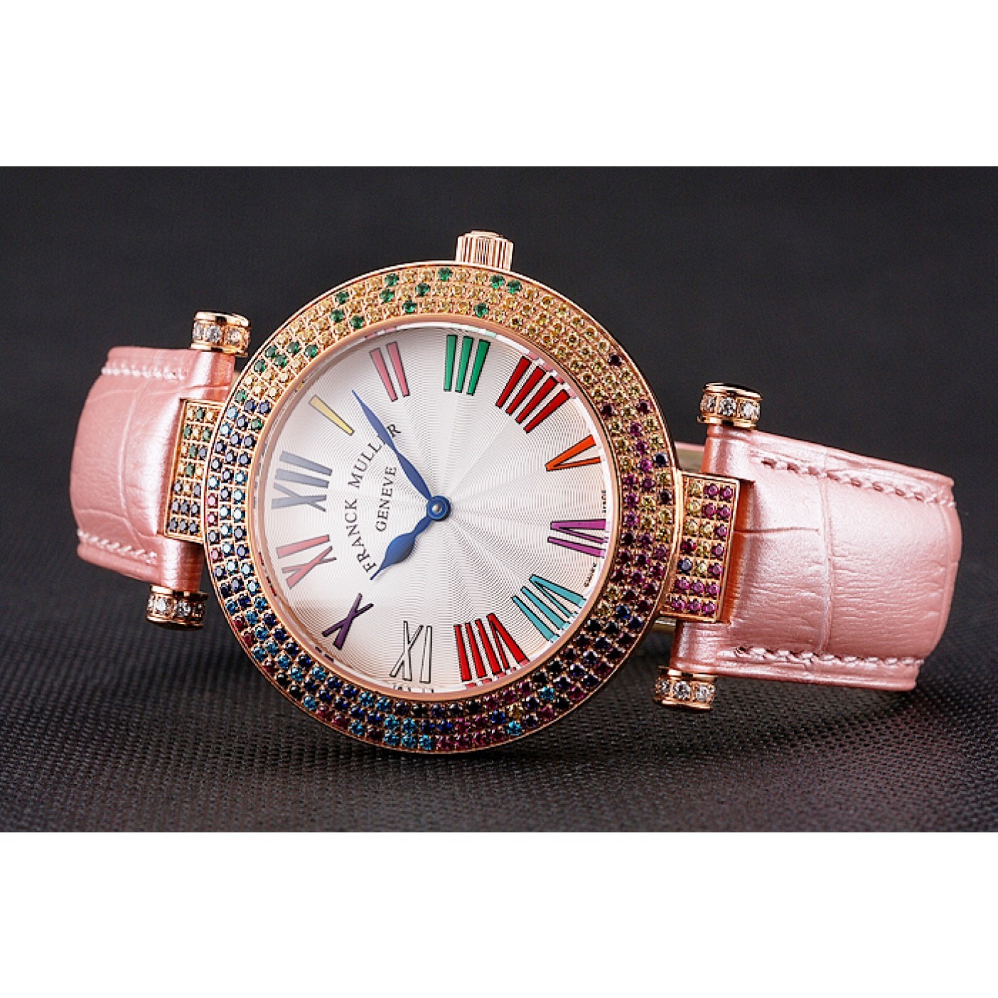 Franck Muller Double Mistery 4 Saisons White Dial Rose Gold Case Light Pink Leather Strap