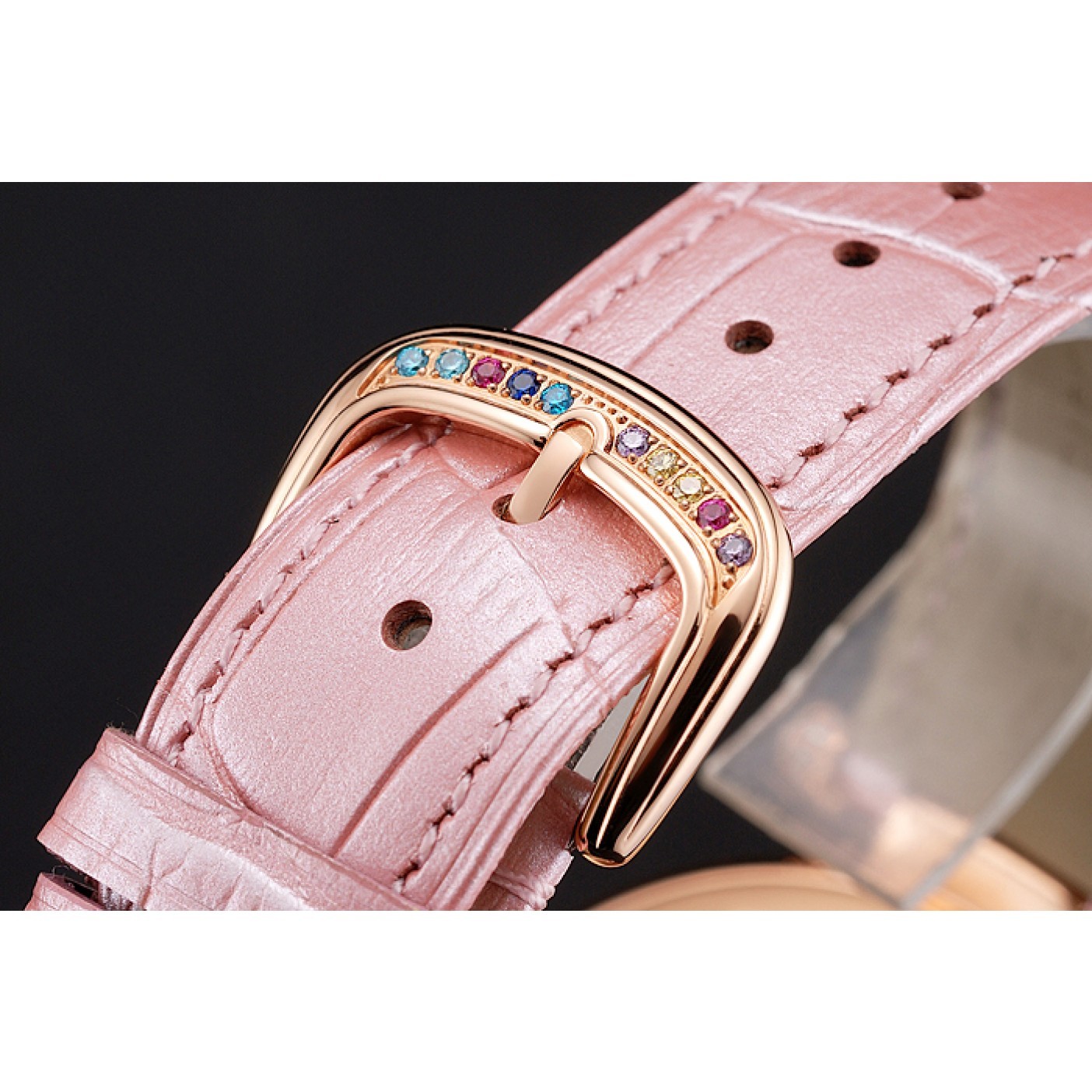 Franck Muller Double Mistery 4 Saisons White Dial Rose Gold Case Light Pink Leather Strap