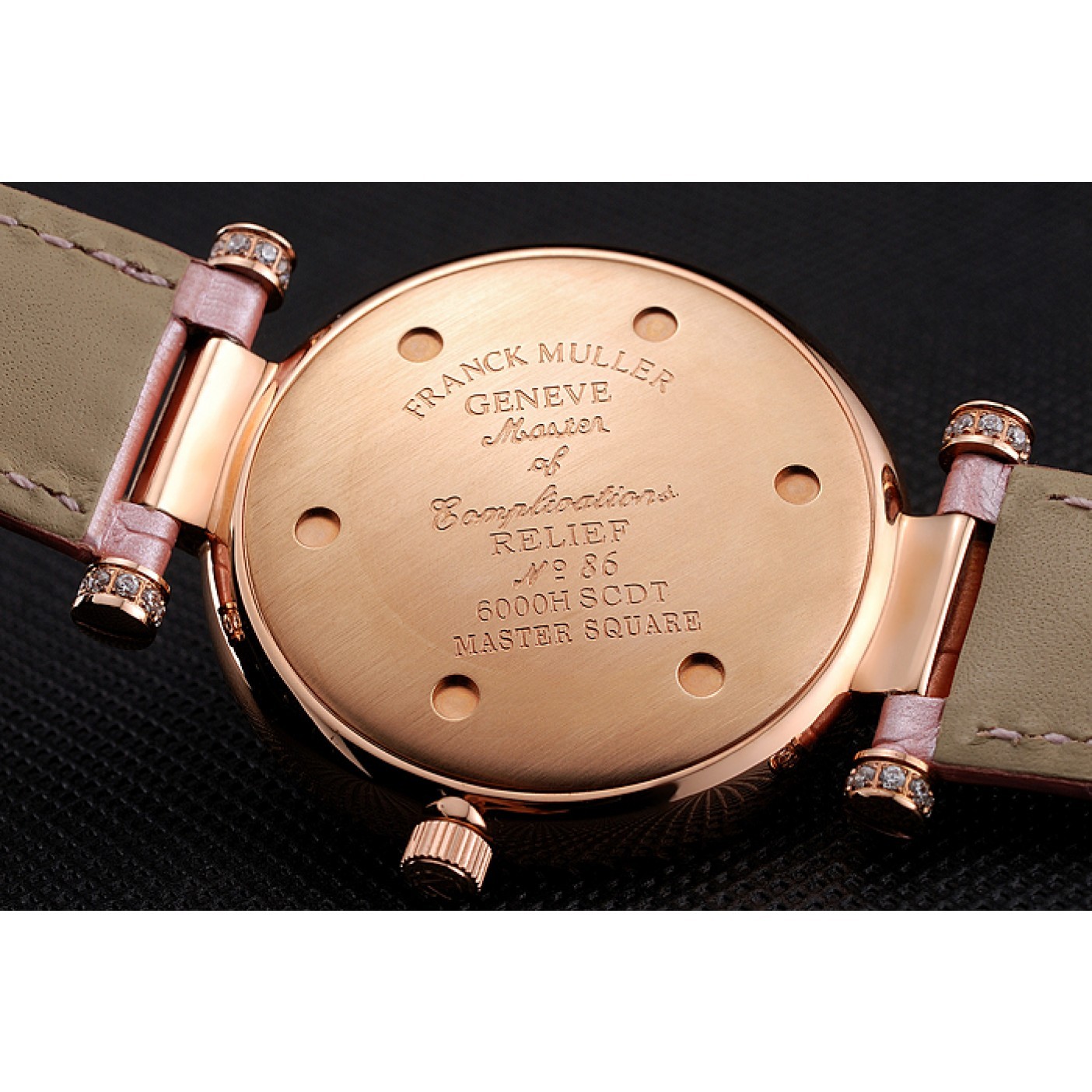 Franck Muller Double Mistery 4 Saisons White Dial Rose Gold Case Light Pink Leather Strap