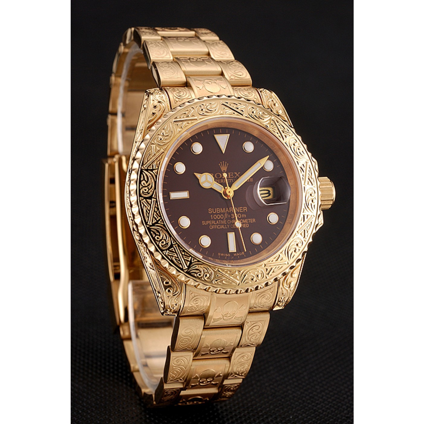 Rolex Submariner Skull Limited Edition Brown Dial Gold Case And Bracelet 1454070