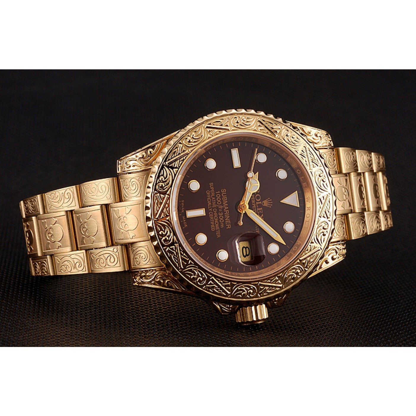 Rolex Submariner Skull Limited Edition Brown Dial Gold Case And Bracelet 1454070