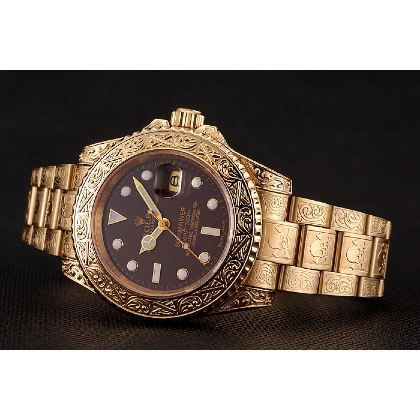 Rolex Submariner Skull Limited Edition Brown Dial Gold Case And Bracelet 1454070