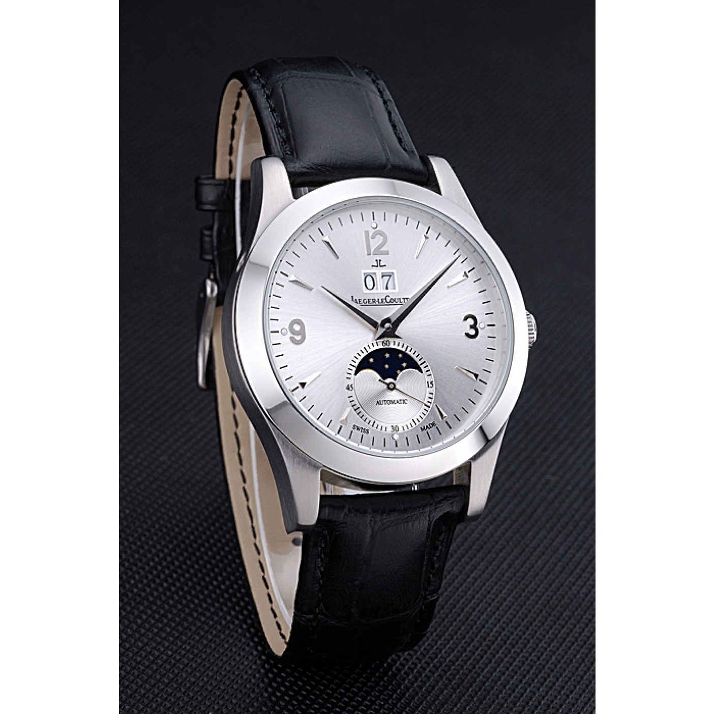 Jaeger LeCoultre Rendez-Vous Night And Day White Dial Black Leather Bracelet 622082