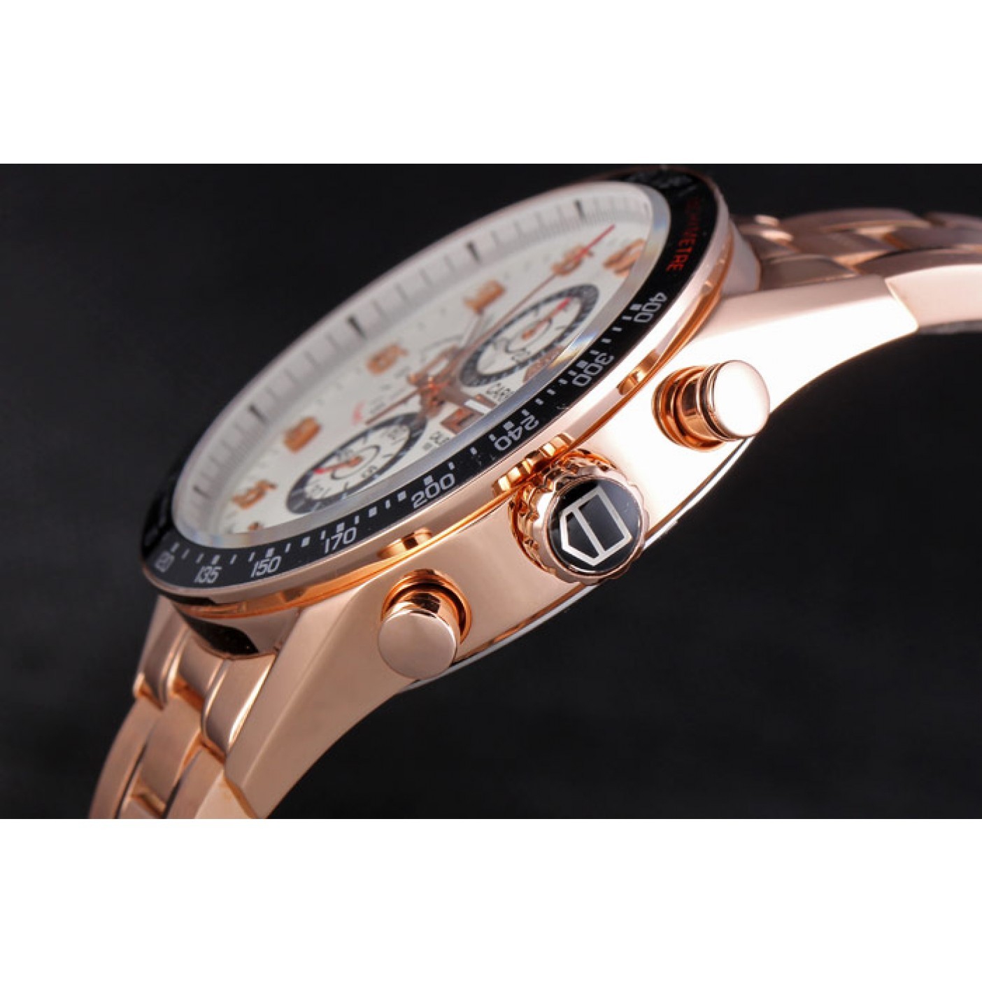 Tag Heuer Carrera Rose Gold Bracelet White Dial 801442