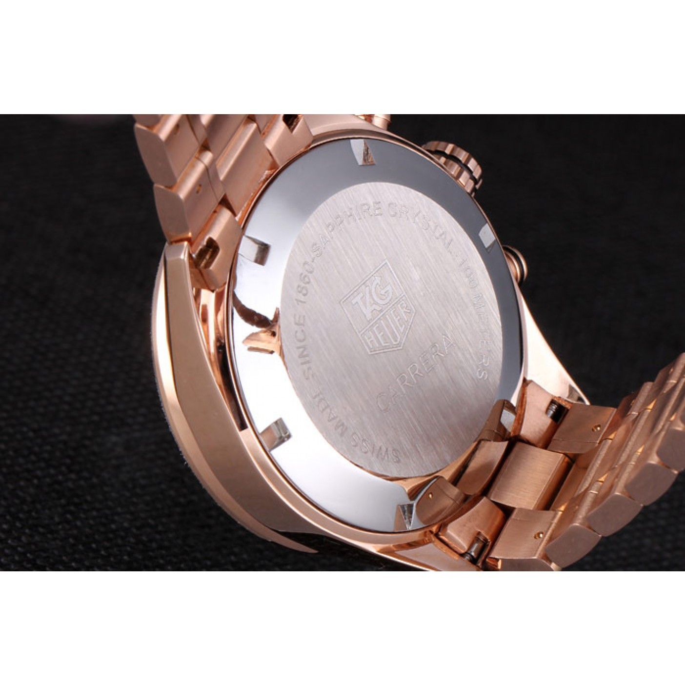 Tag Heuer Carrera Rose Gold Bracelet White Dial 801442