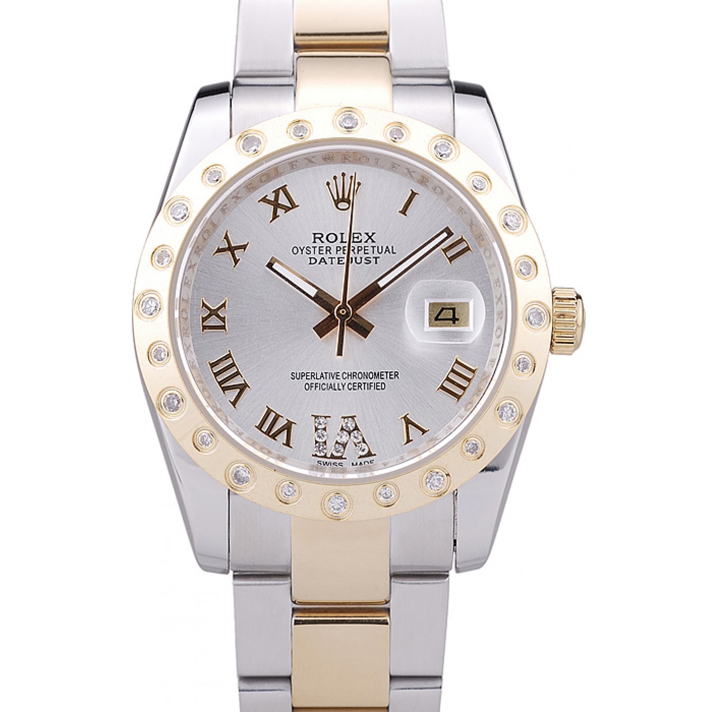 RepTime Watches Rolex Datejust Diamond Bezel White Dial 7464