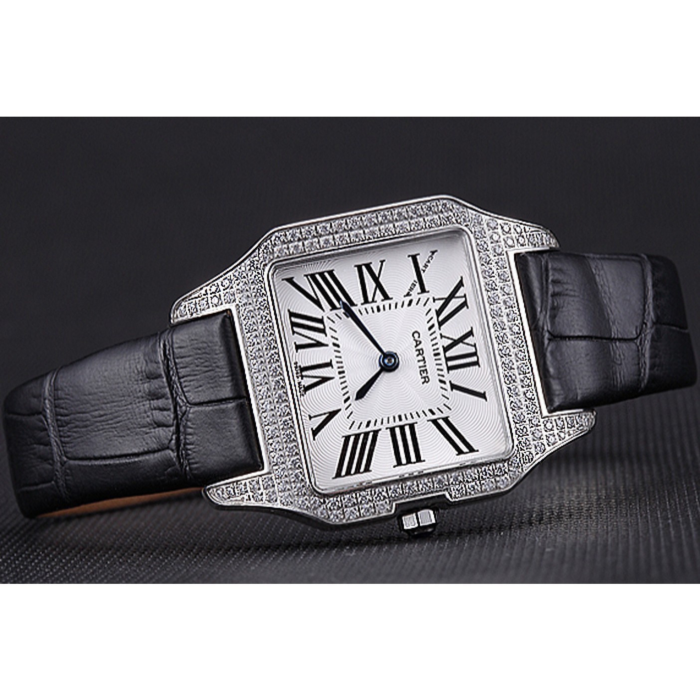 Cartier Santos 100 Diamond Silver Bezel 621909