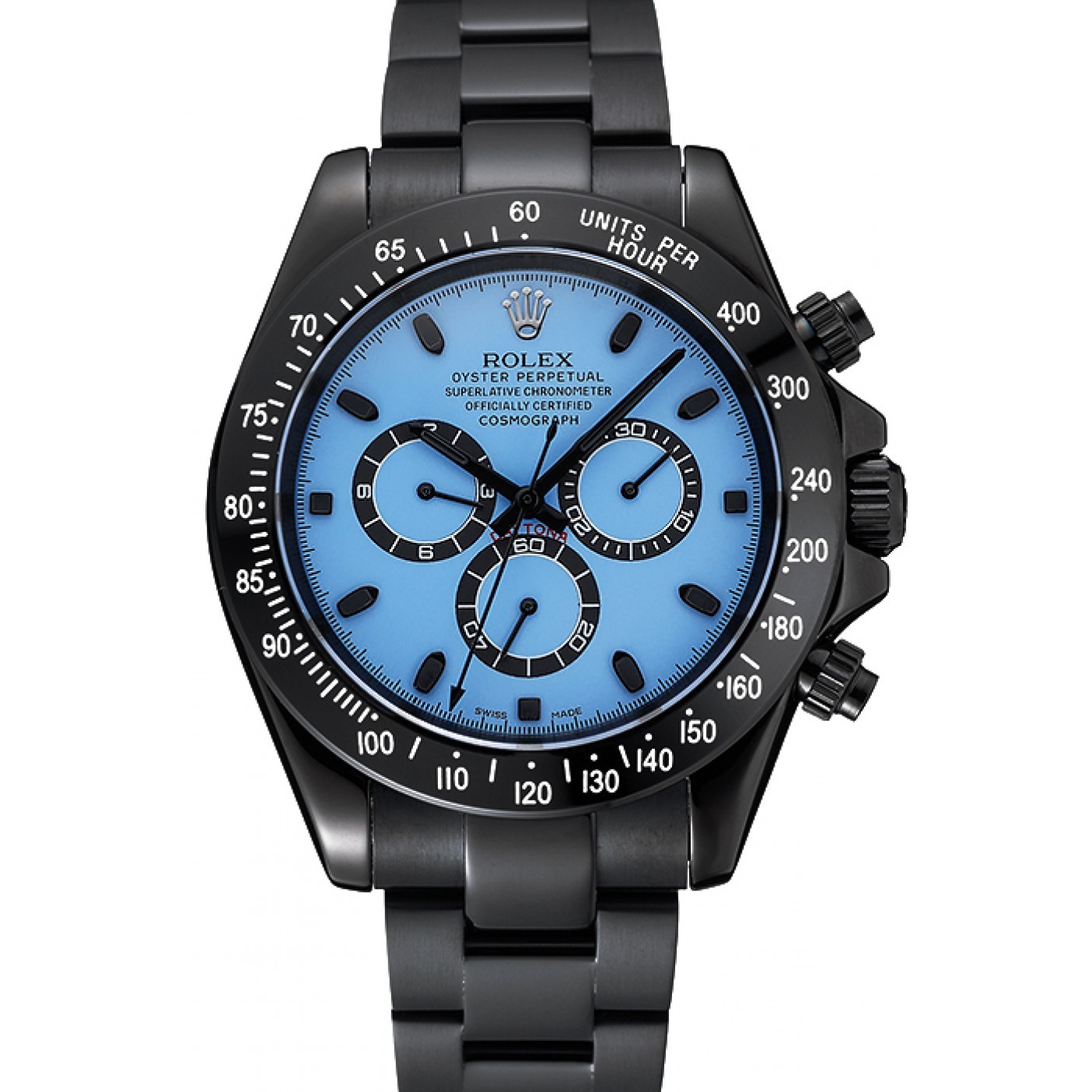 RepTime Watches Rolex Cosmograph Daytona Blue And Black Dial Black Stainless Steel Case And Bracelet 1454250