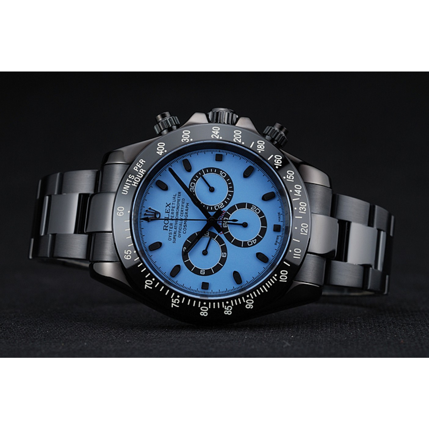 RepTime Watches Rolex Cosmograph Daytona Blue And Black Dial Black Stainless Steel Case And Bracelet 1454250