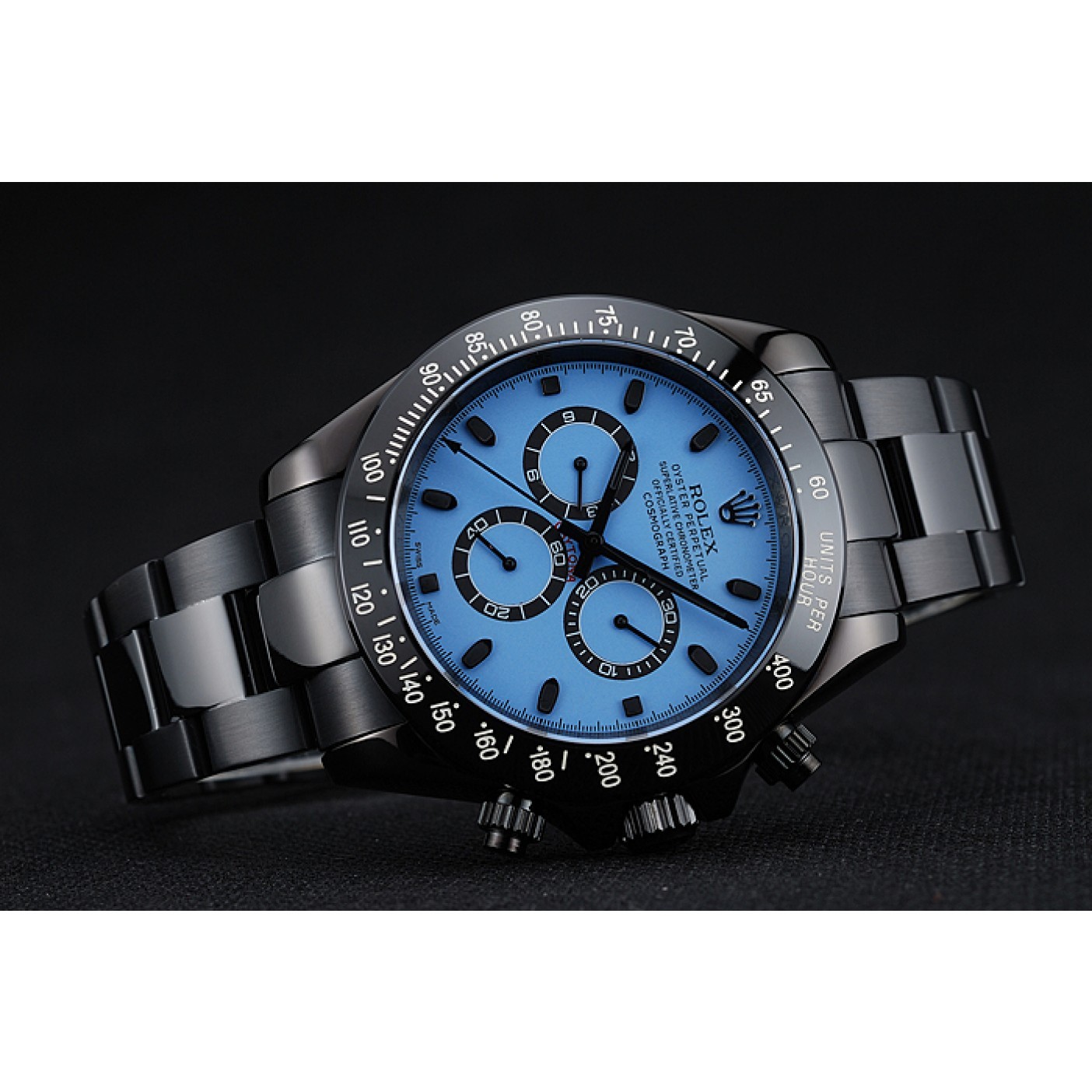 RepTime Watches Rolex Cosmograph Daytona Blue And Black Dial Black Stainless Steel Case And Bracelet 1454250