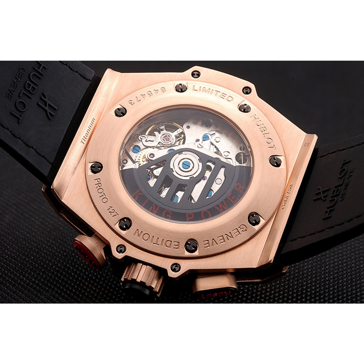 Swiss Hublot Big Bang Limited Edition Formula 1 Black And Red Dial Gold Case Black Strap 62287