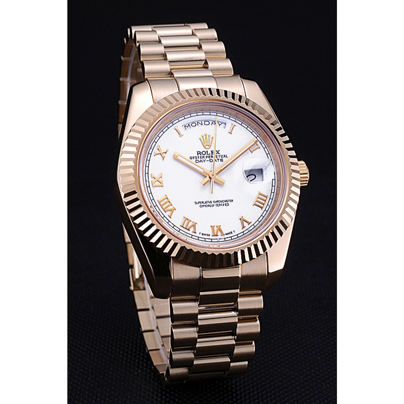 Rolex Day-Date White Dial Gold Bracelet 622546