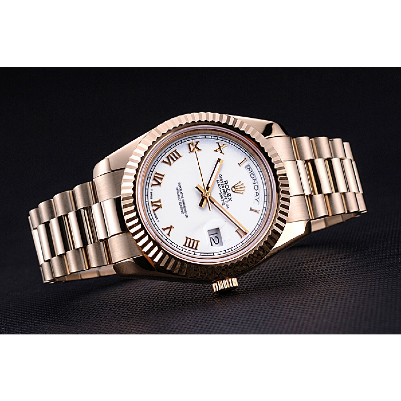 RepTime Watches Rolex Day-Date White Dial Gold Bracelet 622546