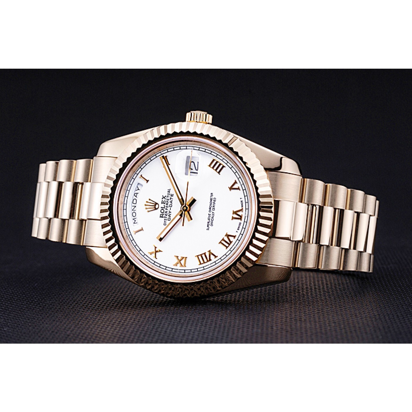 RepTime Watches Rolex Day-Date White Dial Gold Bracelet 622546