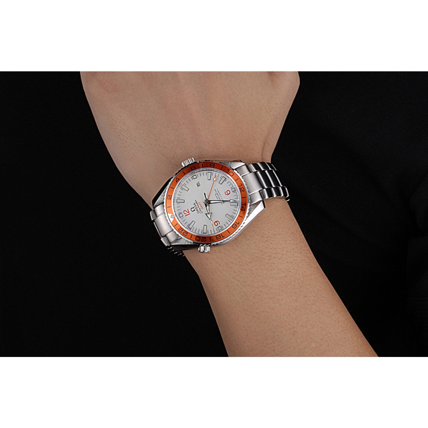 Omega Seamaster GMT White Dial Orange Bezel Stainless Steel Case 622718