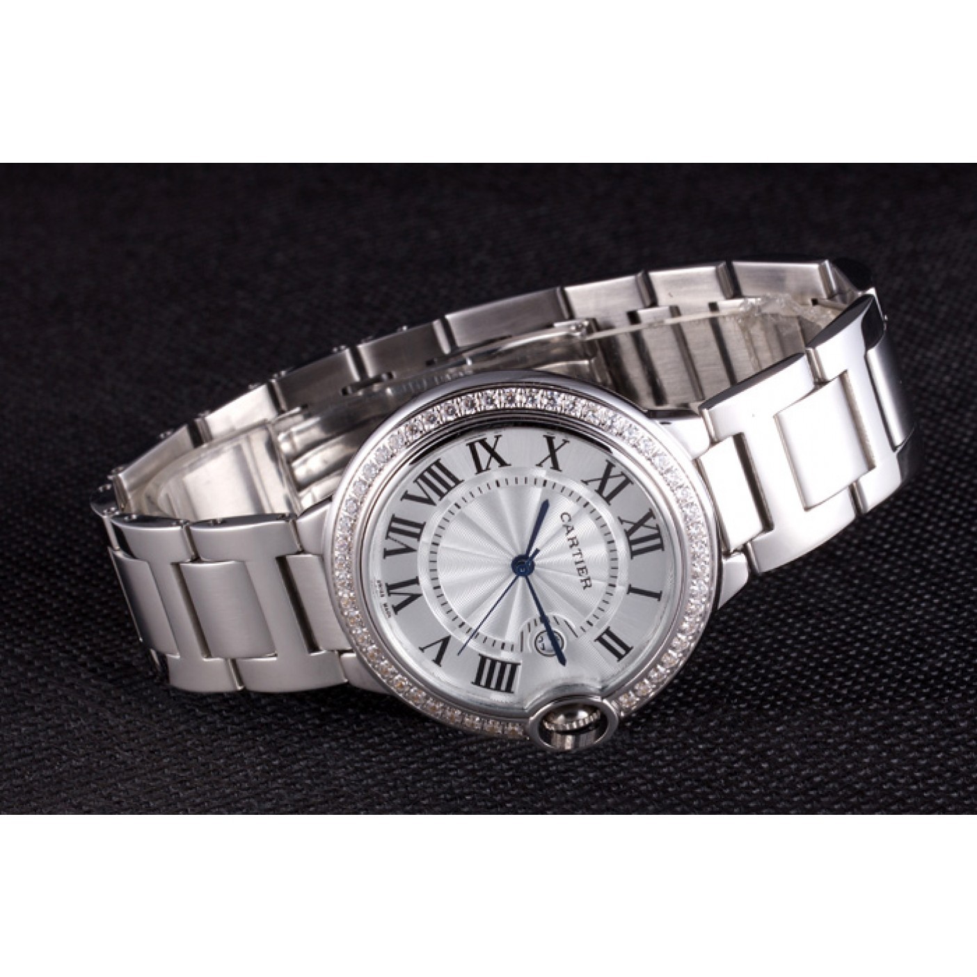 Cartier Ballon Bleu 42mm White Dial Diamonds Stainless Steel Case And Bracelet