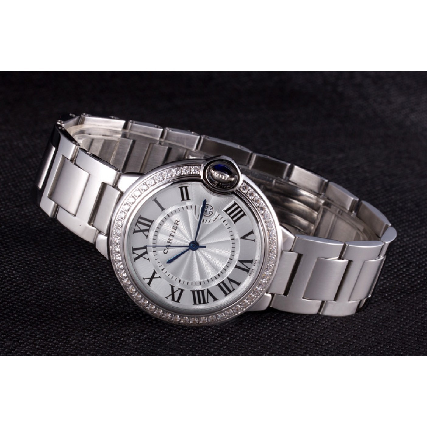 Cartier Ballon Bleu 42mm White Dial Diamonds Stainless Steel Case And Bracelet