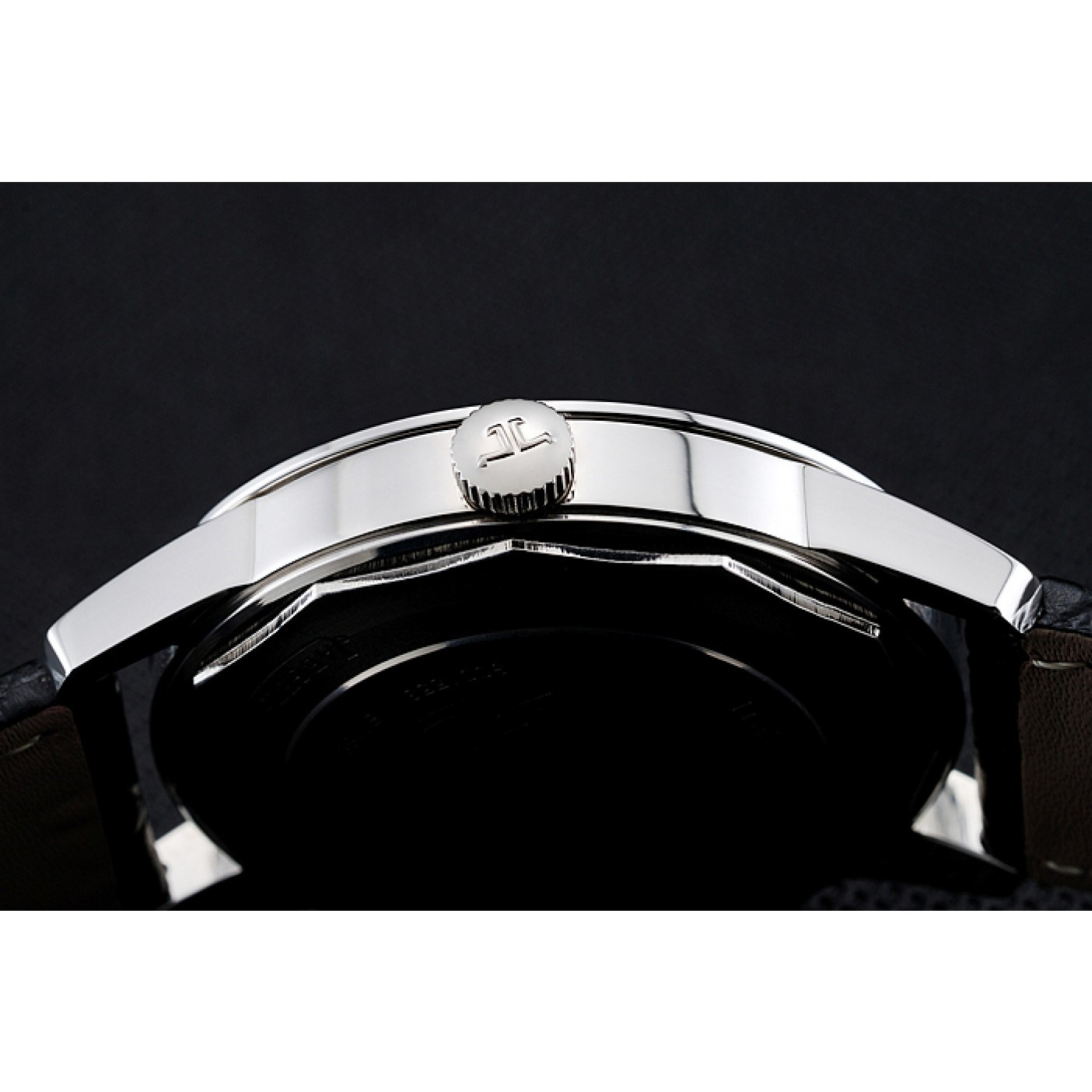 Jaeger LeCoultre Geophysic Black Dial Silver Case Black Leather Bracelet 1454041