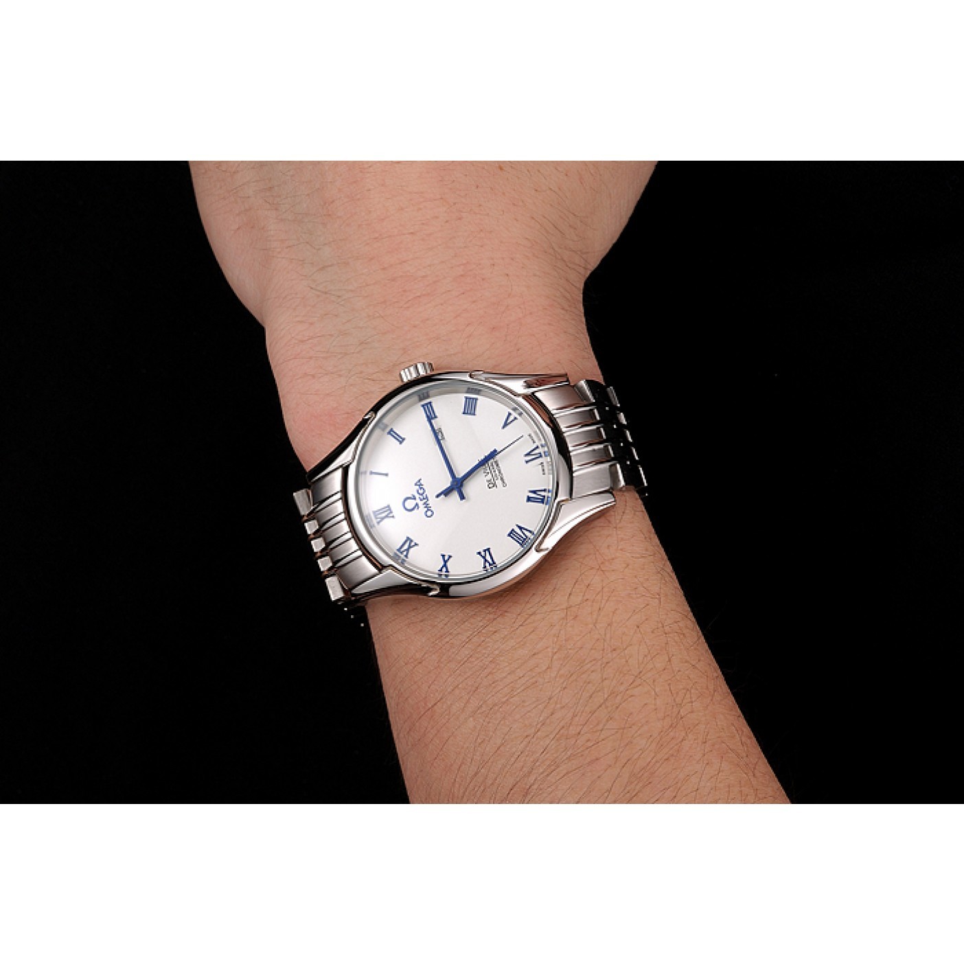 Omega De Ville White Dial Blue Numerals Stainless Steel Case And Bracelet 1453787