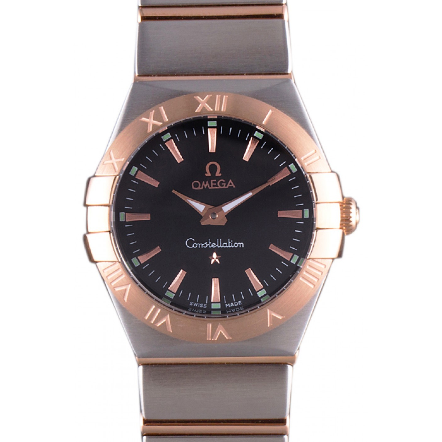 Omega Constellation Rose Gold Bezel Two Tone Band som100 621480