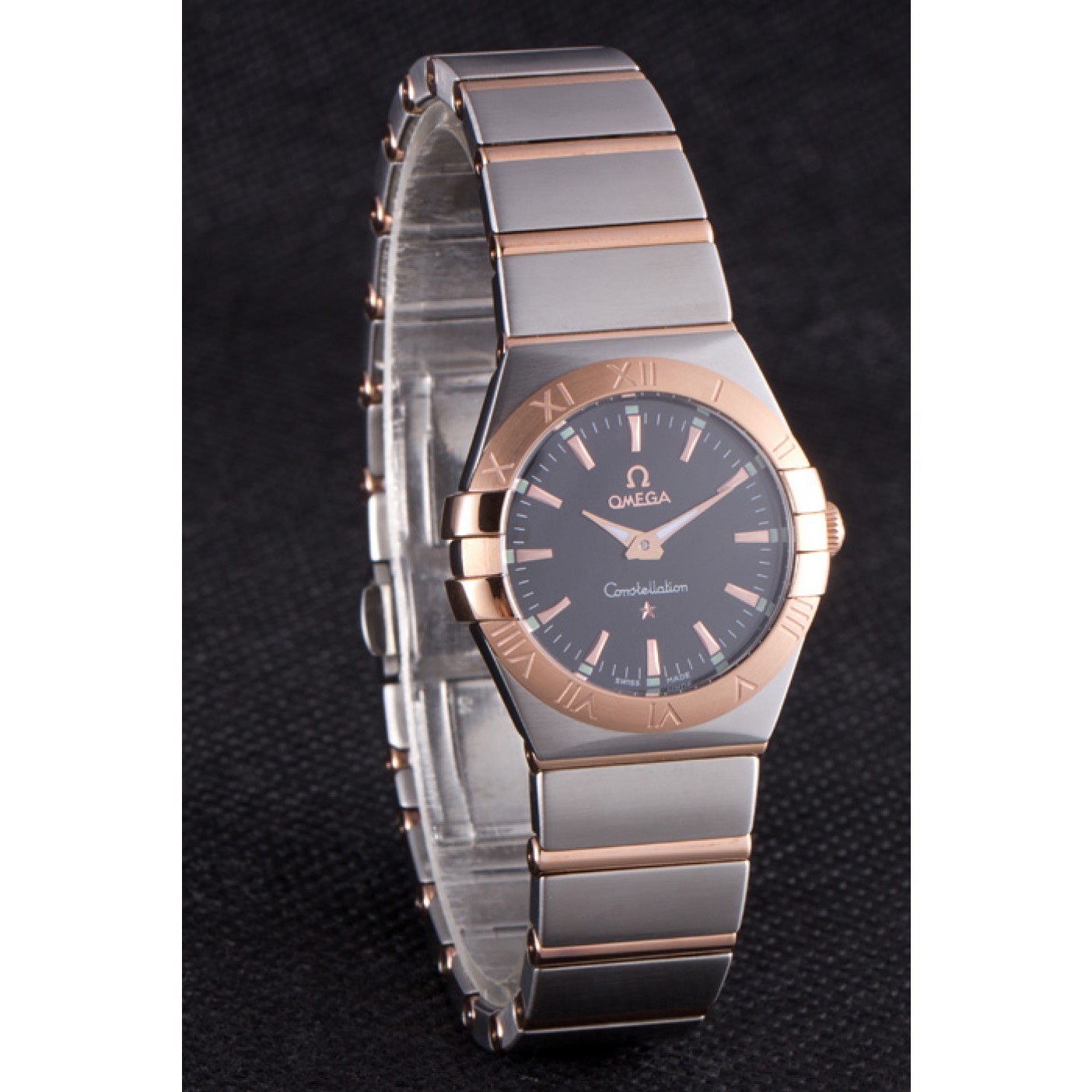 Omega Constellation Rose Gold Bezel Two Tone Band som100 621480