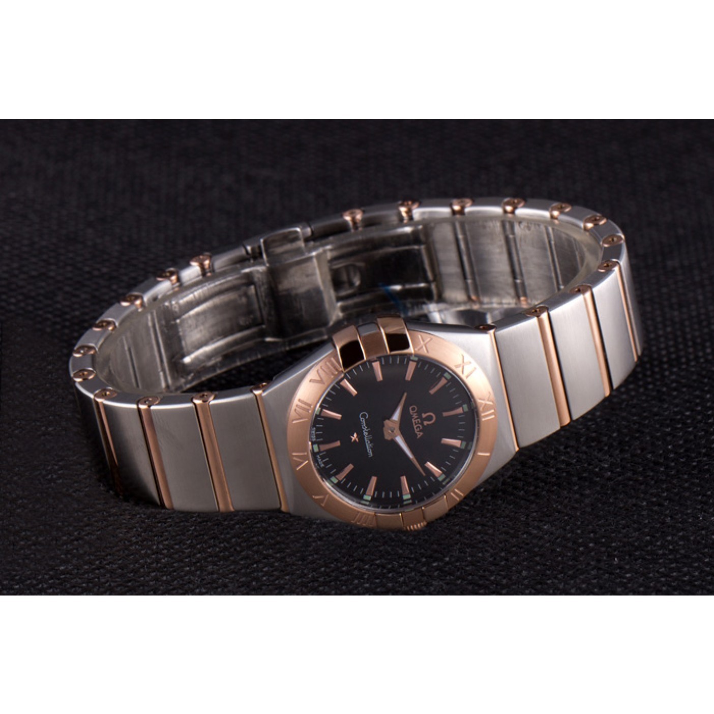 Omega Constellation Rose Gold Bezel Two Tone Band som100 621480