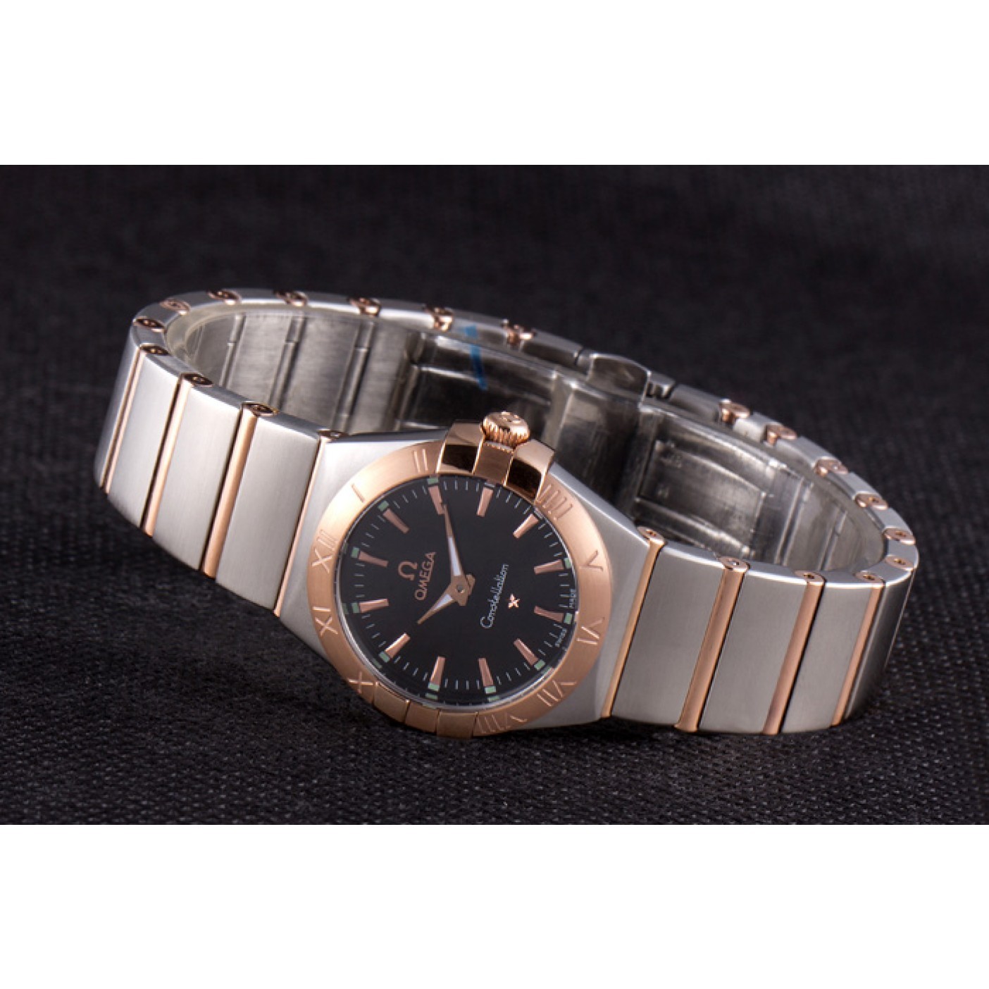 Omega Constellation Rose Gold Bezel Two Tone Band som100 621480