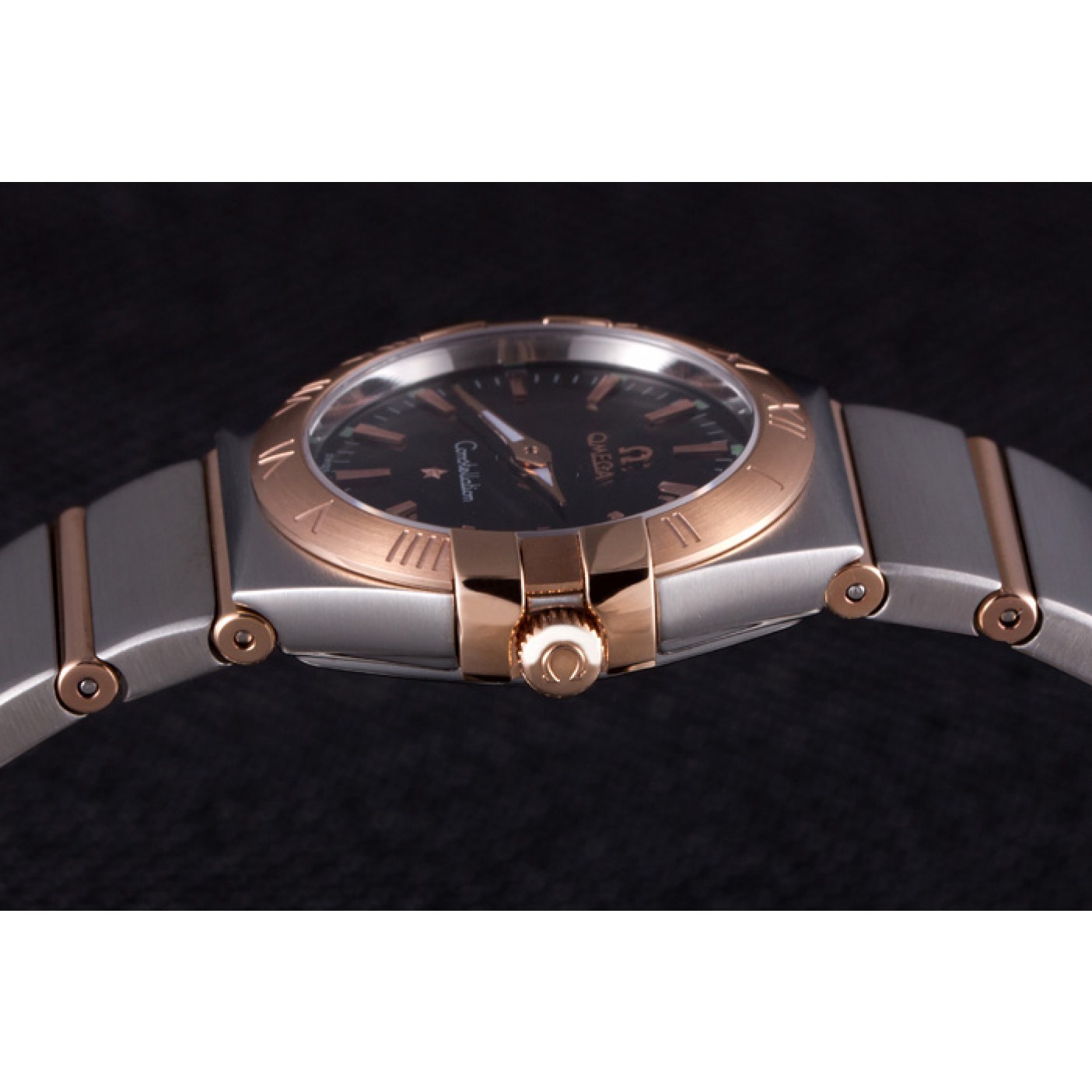 Omega Constellation Rose Gold Bezel Two Tone Band som100 621480