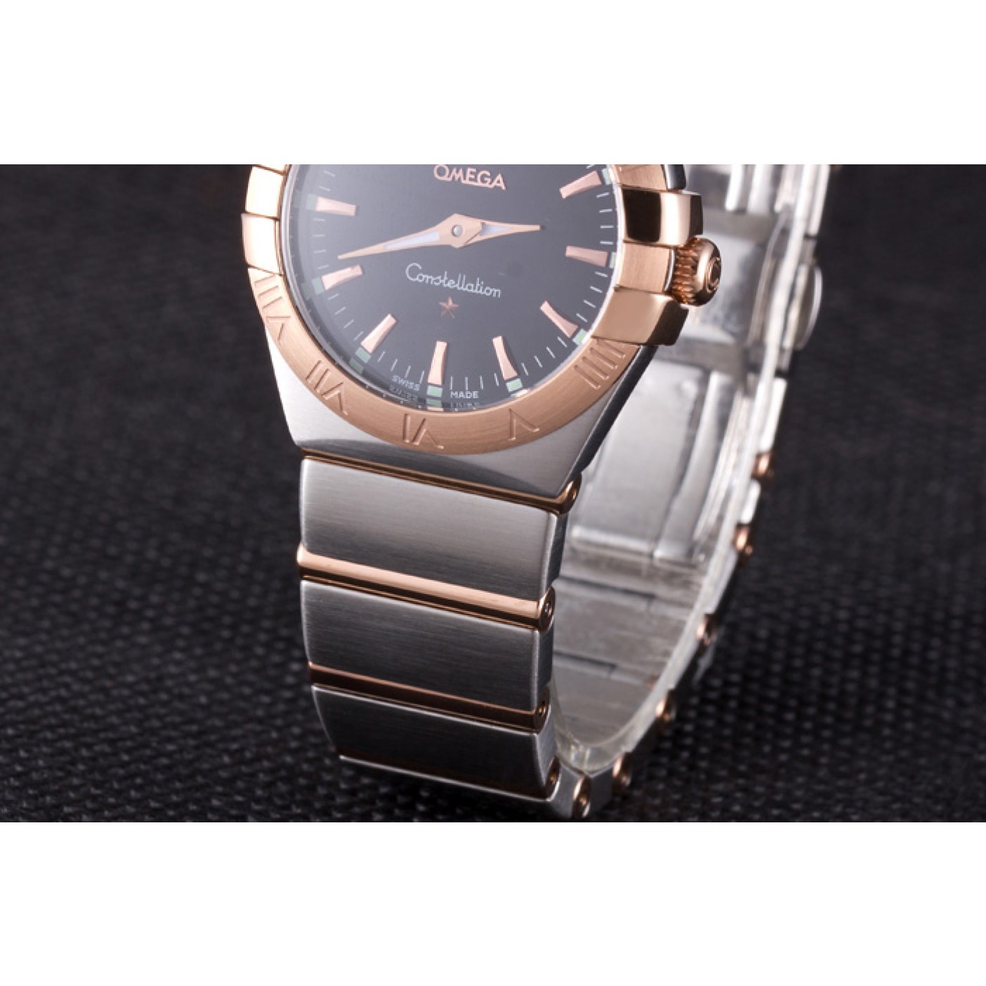 Omega Constellation Rose Gold Bezel Two Tone Band som100 621480