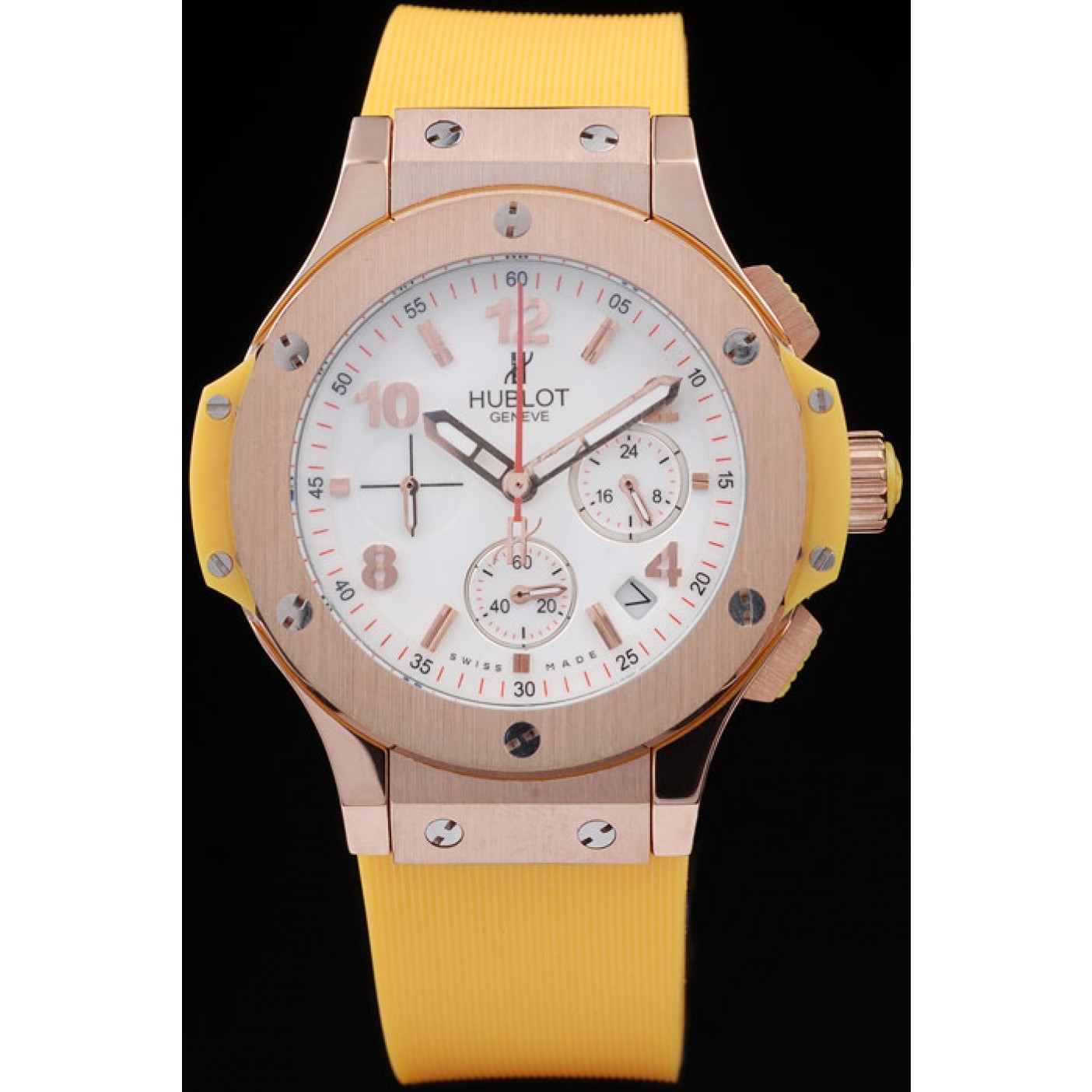 Hublot Big Bang Yellow Strap White Dial Watch 98068