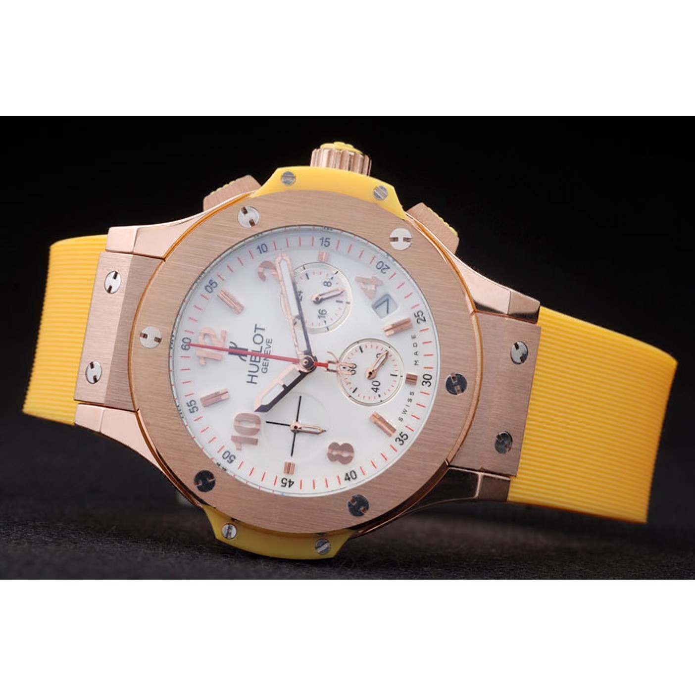 Hublot Big Bang Yellow Strap White Dial Watch 98068