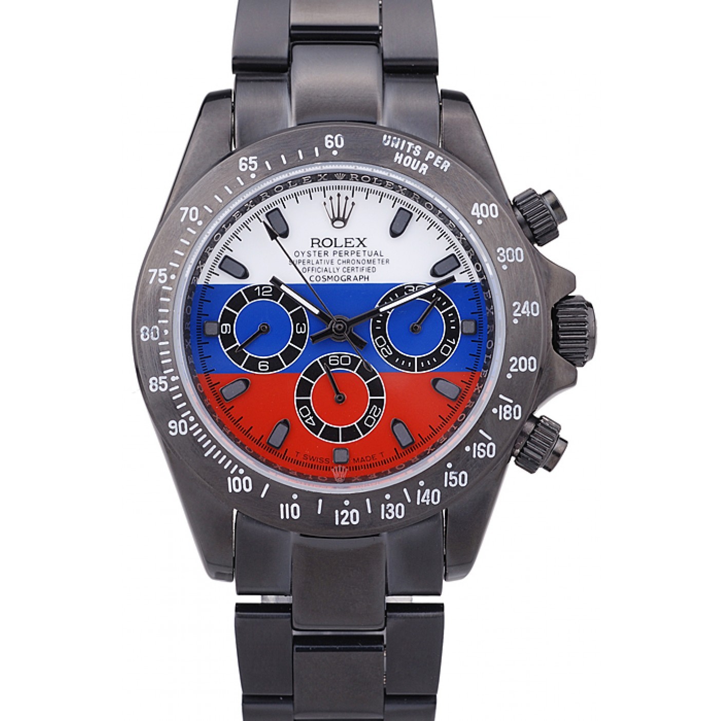 RepTime Watches Rolex Cosmograph Daytona Black Bracelet Russian Flag Dial 7472