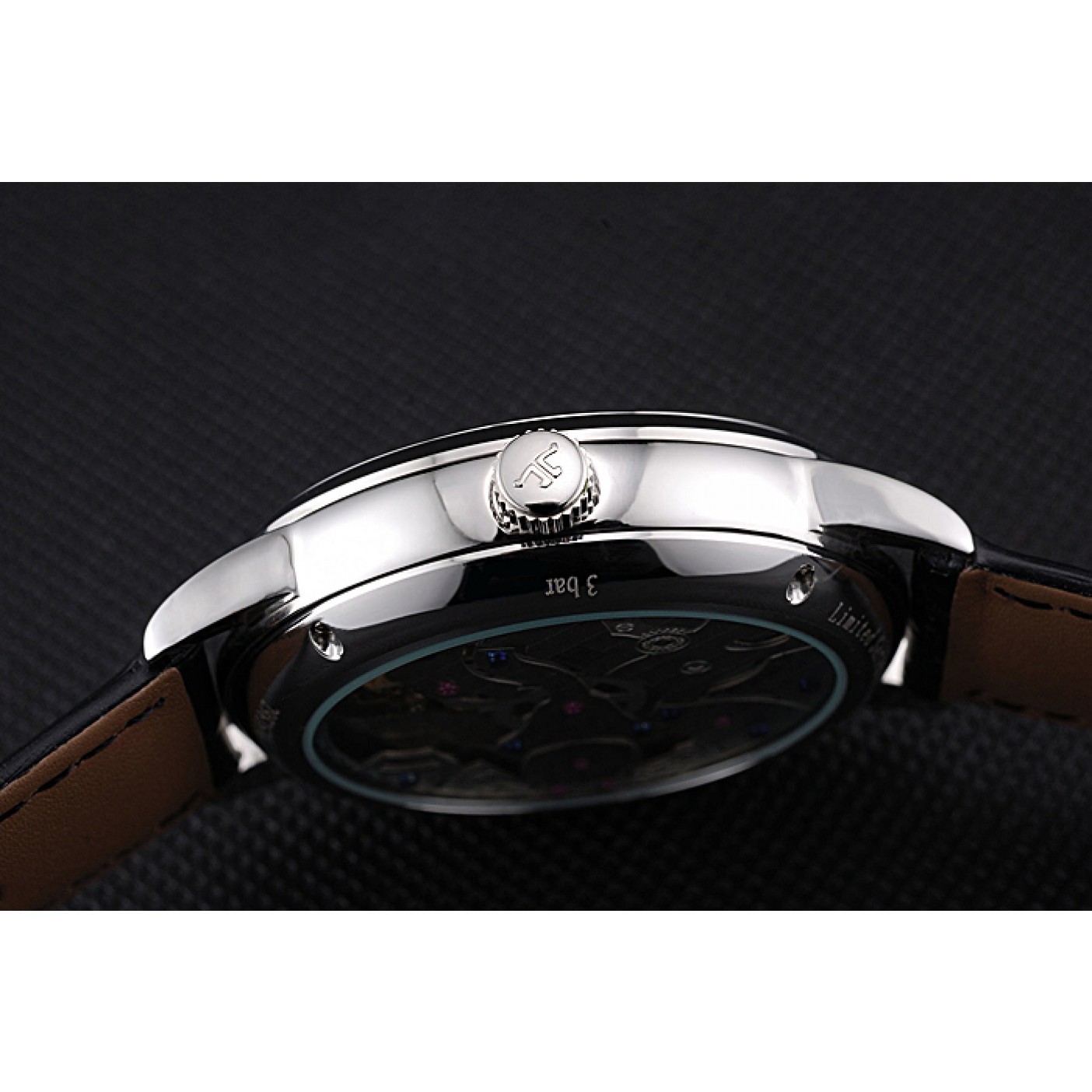 Jaeger-LeCoultre Master Flying Tourbillon Black Dial Stainless Steel Case Black Leather Strap 622777