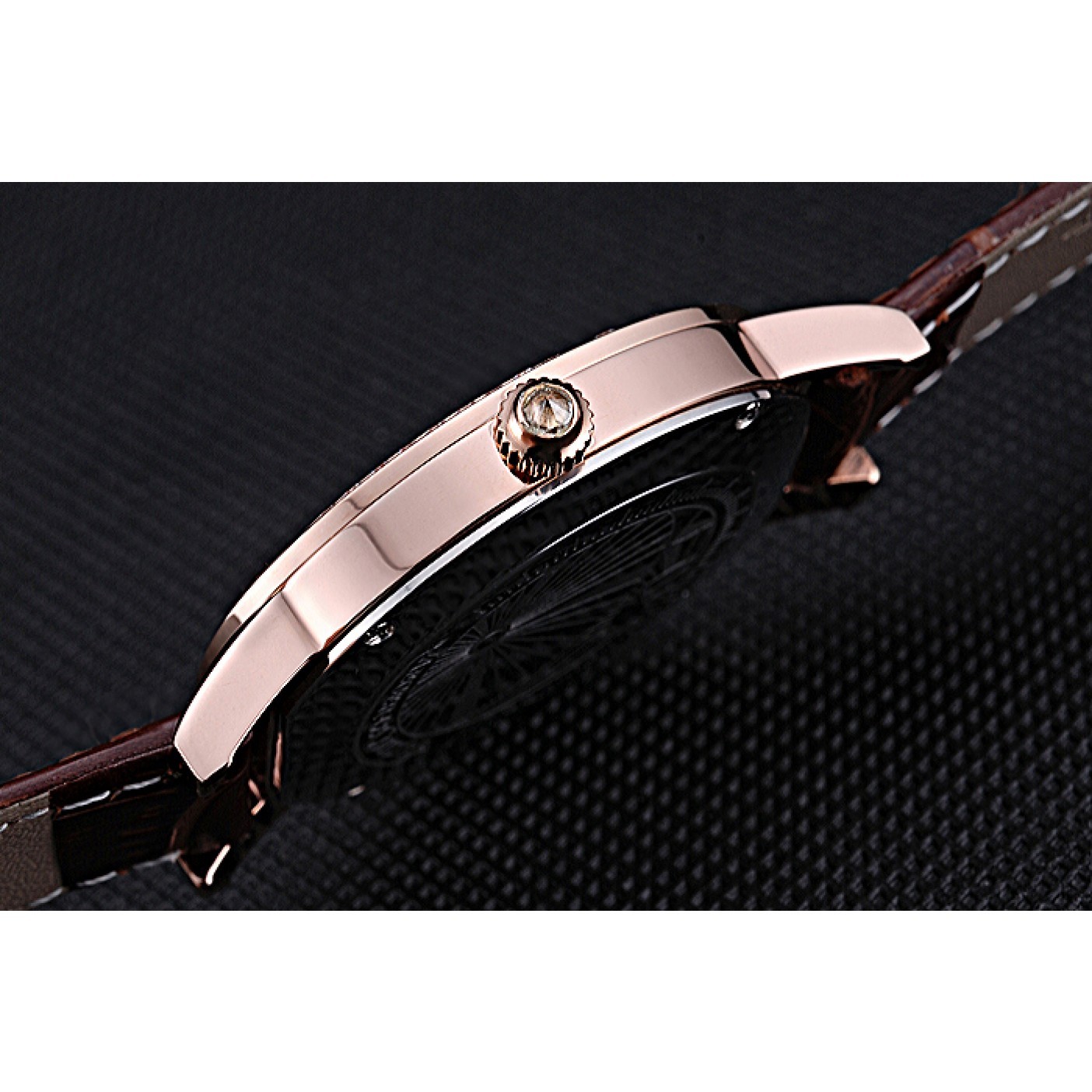 Jaeger LeCoultre Rendez-Vous Brown Dial Brown Leather Strap Rose Gold Diamond Bezel 622084