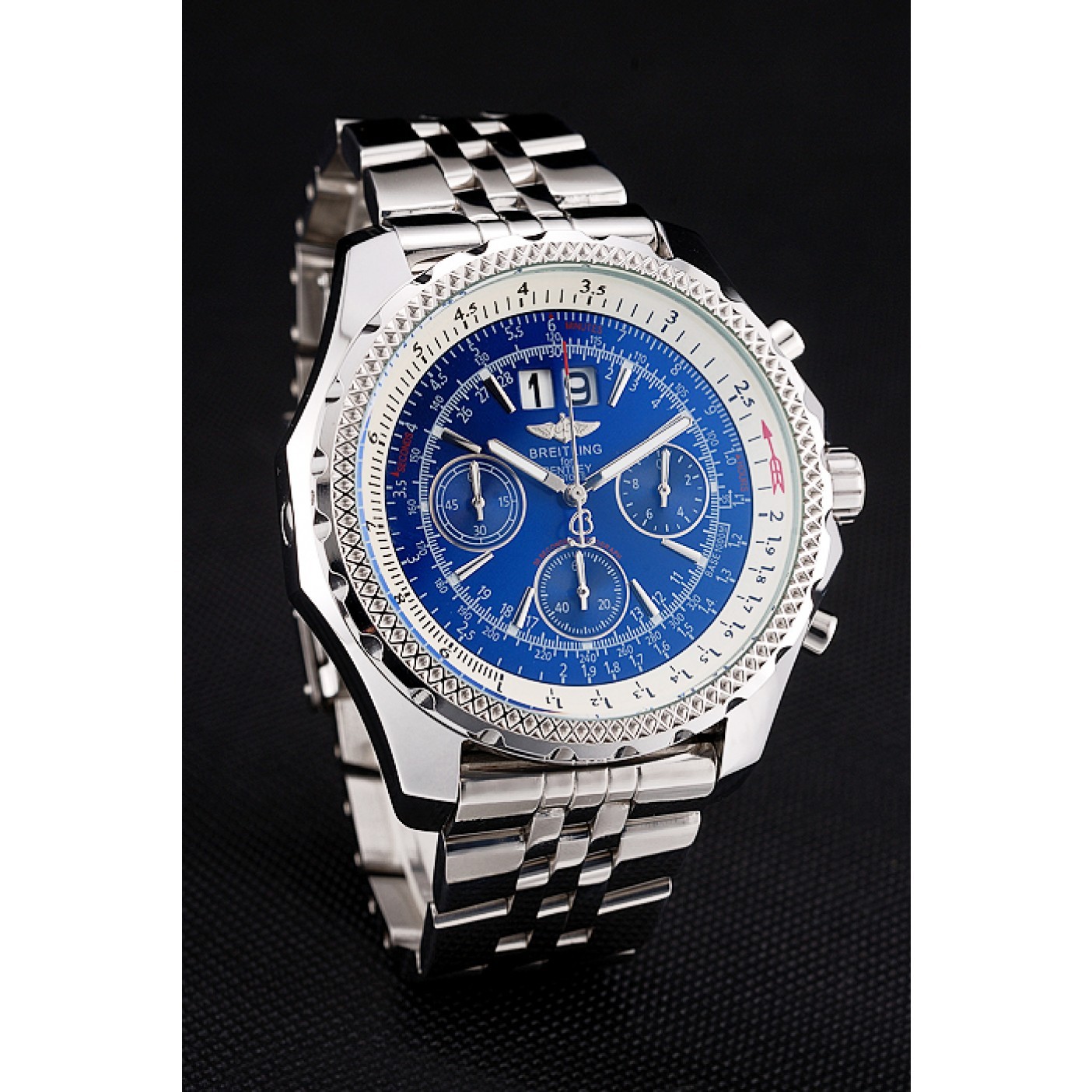 Breitling Bentley 6.75 Speed Blue Dial Stainless Steel Case And Bracelet 622214