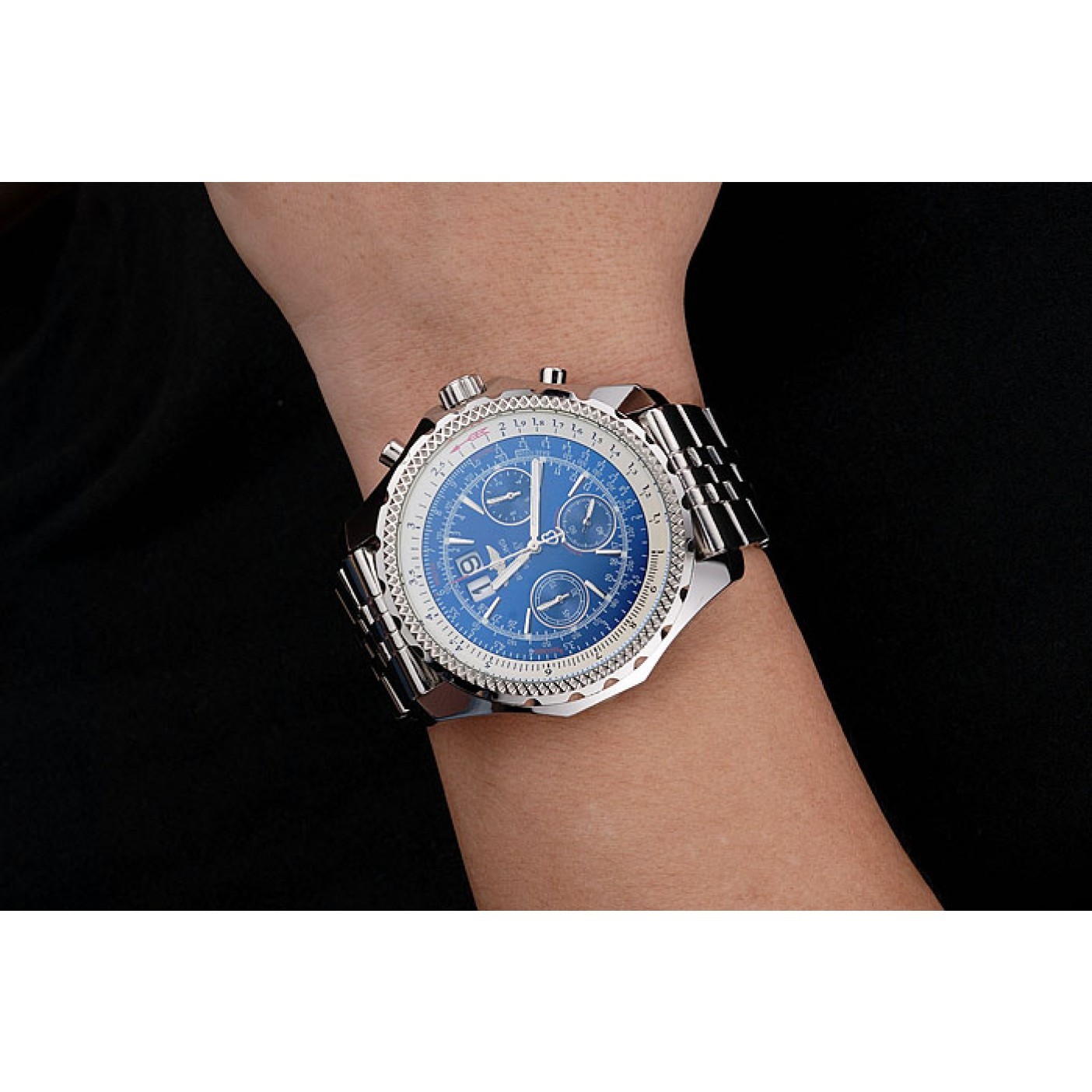 Breitling Bentley 6.75 Speed Blue Dial Stainless Steel Case And Bracelet 622214