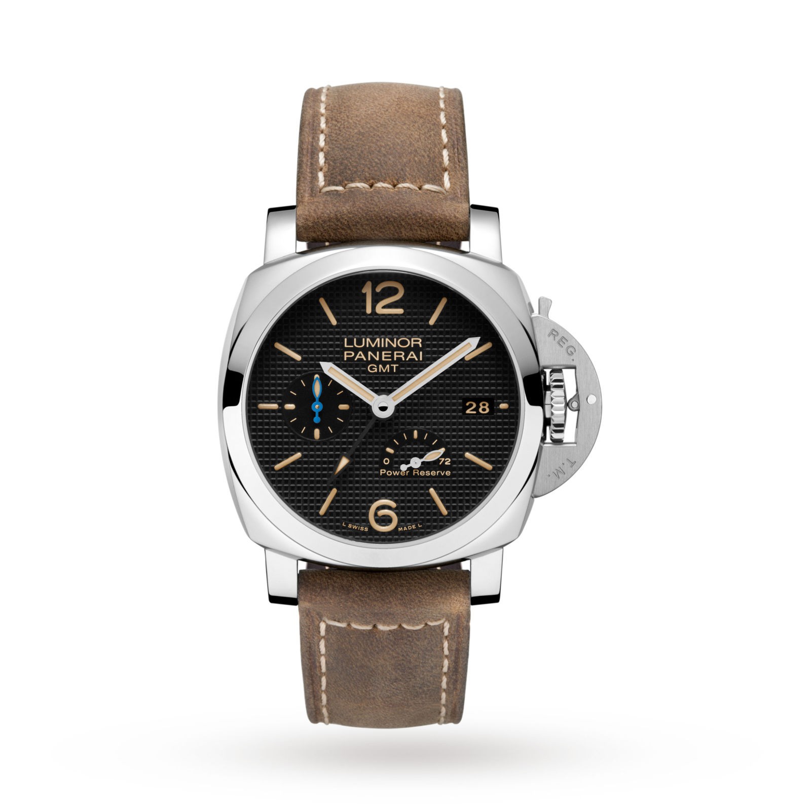 Swiss Panerai Luminor GMT Power Reserve 42mm Mens Watch PAM01537