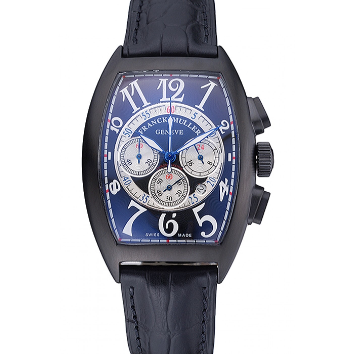 Franck Muller Casablanca White Dial Numbers Black Croco Strap 80303