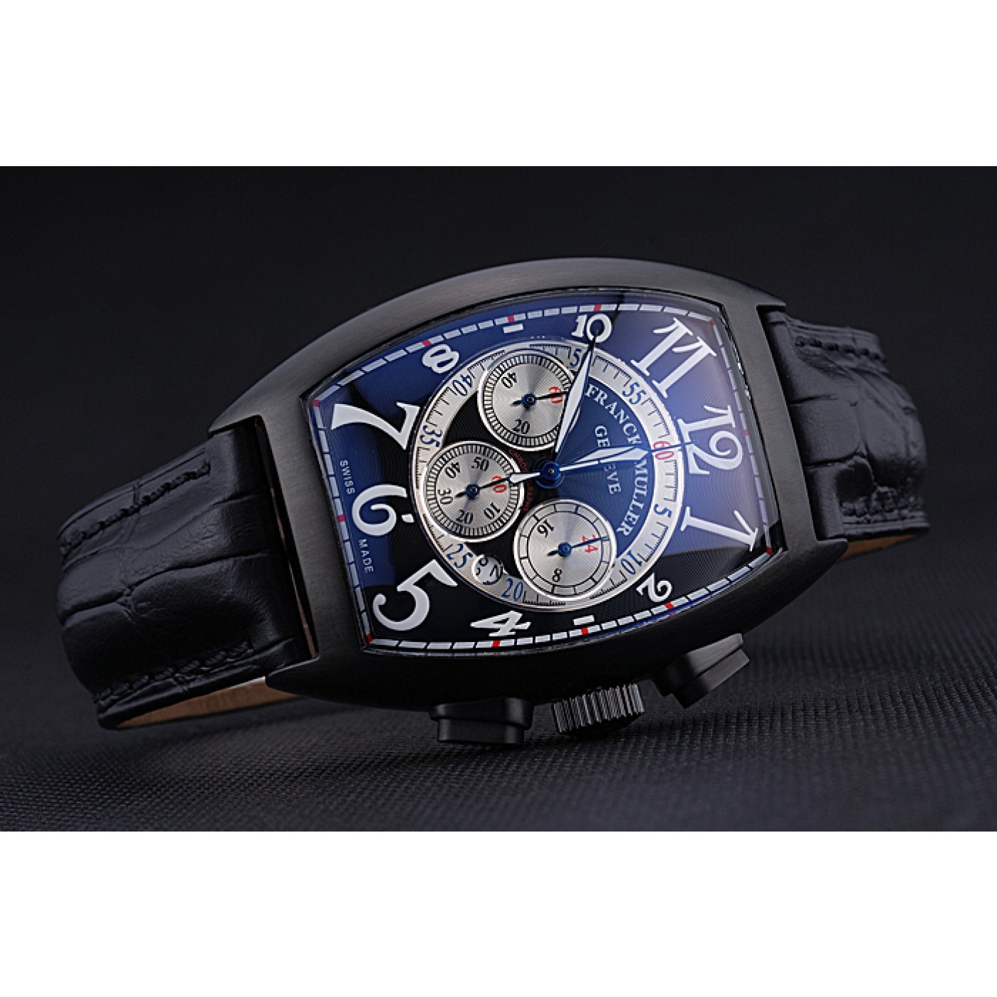 Franck Muller Casablanca White Dial Numbers Black Croco Strap 80303