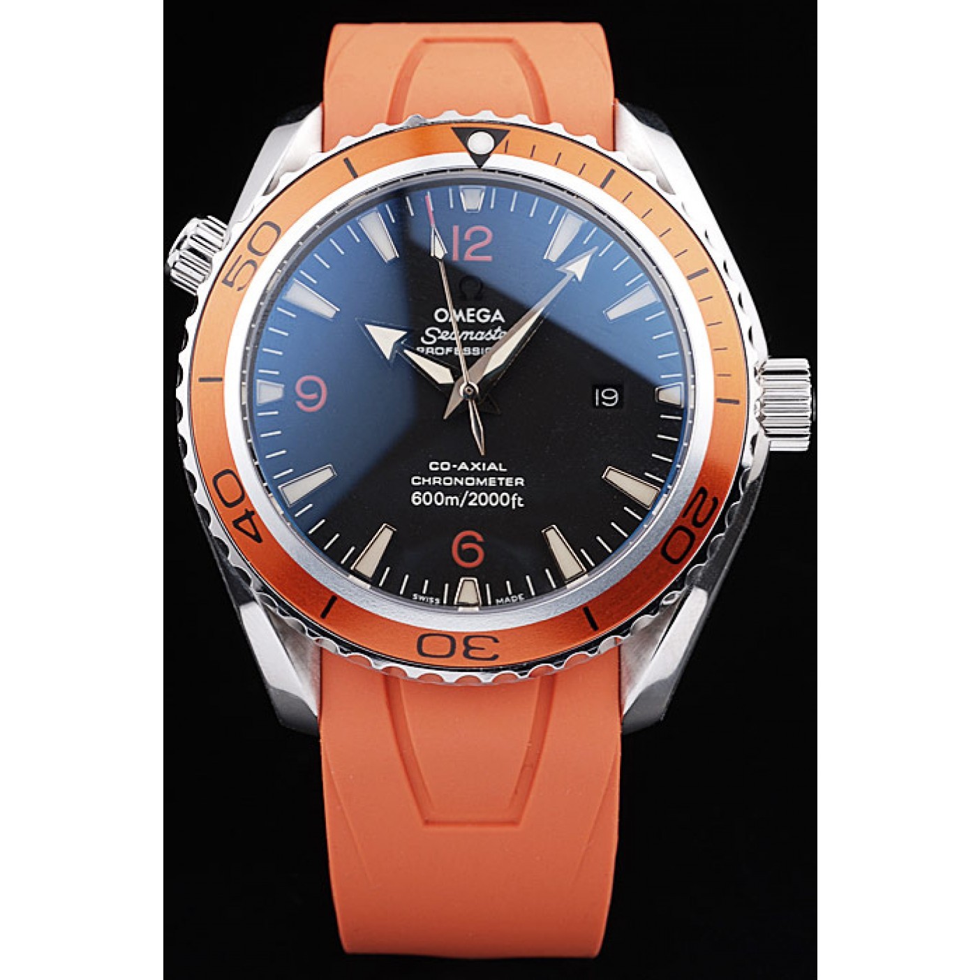 Omega Swiss Seamaster Planet Ocean Big Size Orange Strap