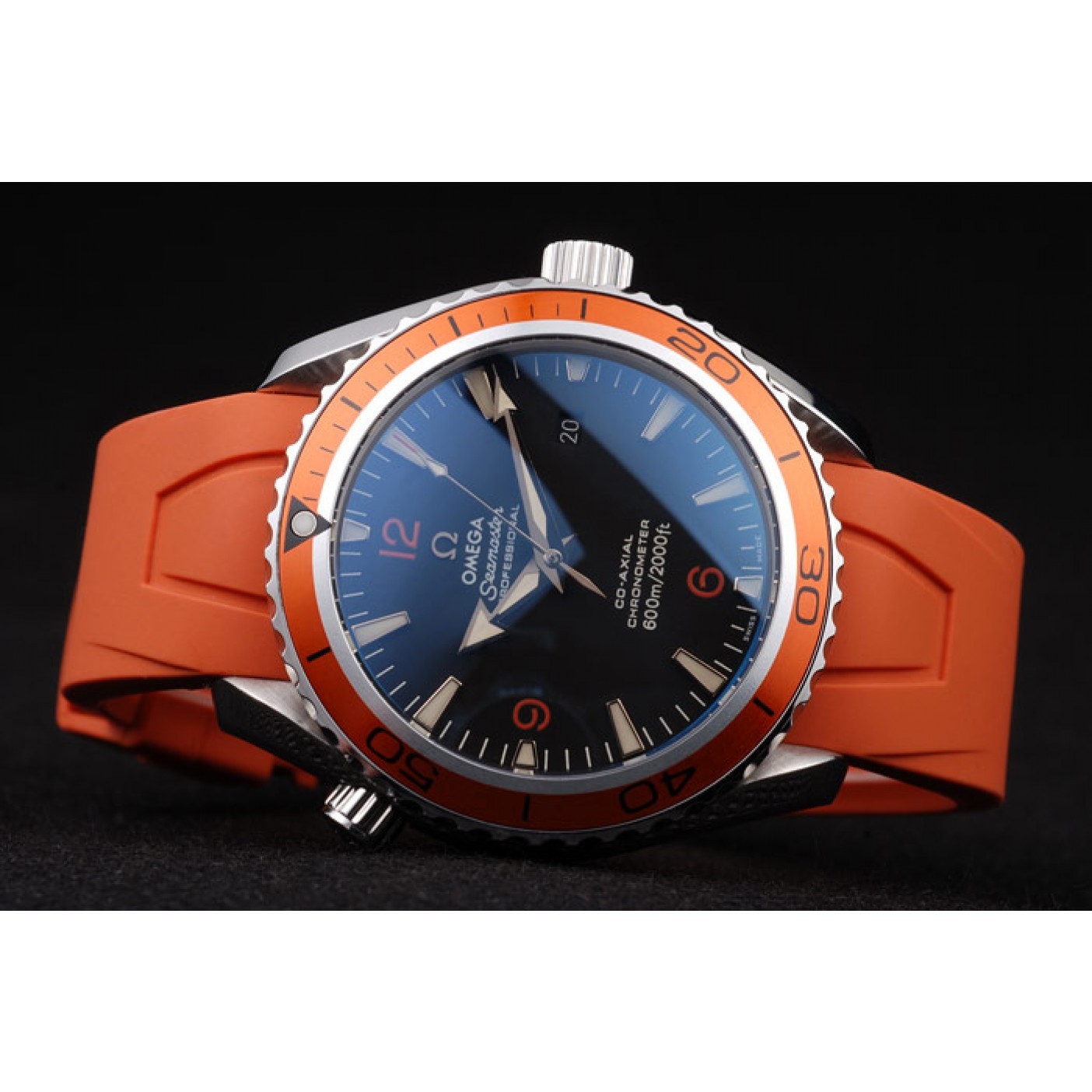 Omega Swiss Seamaster Planet Ocean Big Size Orange Strap