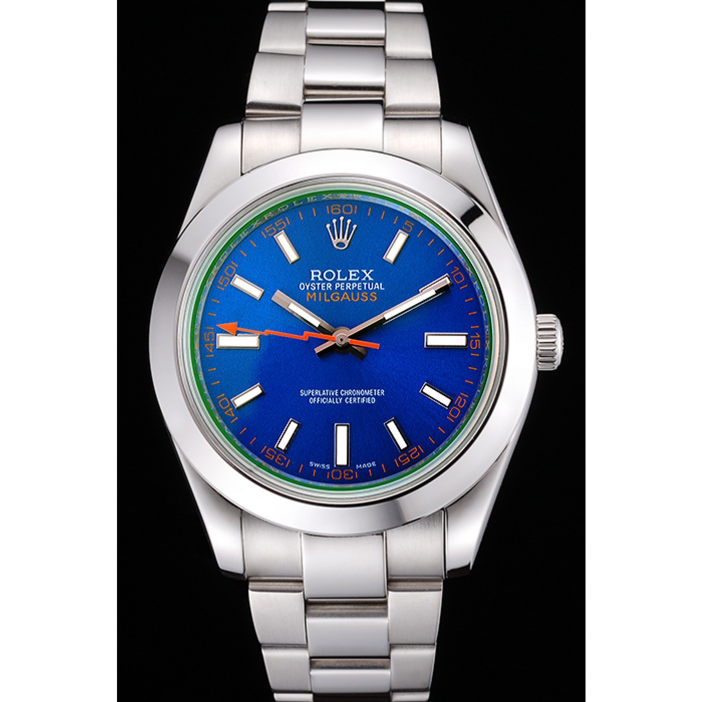 Rolex Milgauss Blue Dial Stainless Steel Case And Bezel 622838