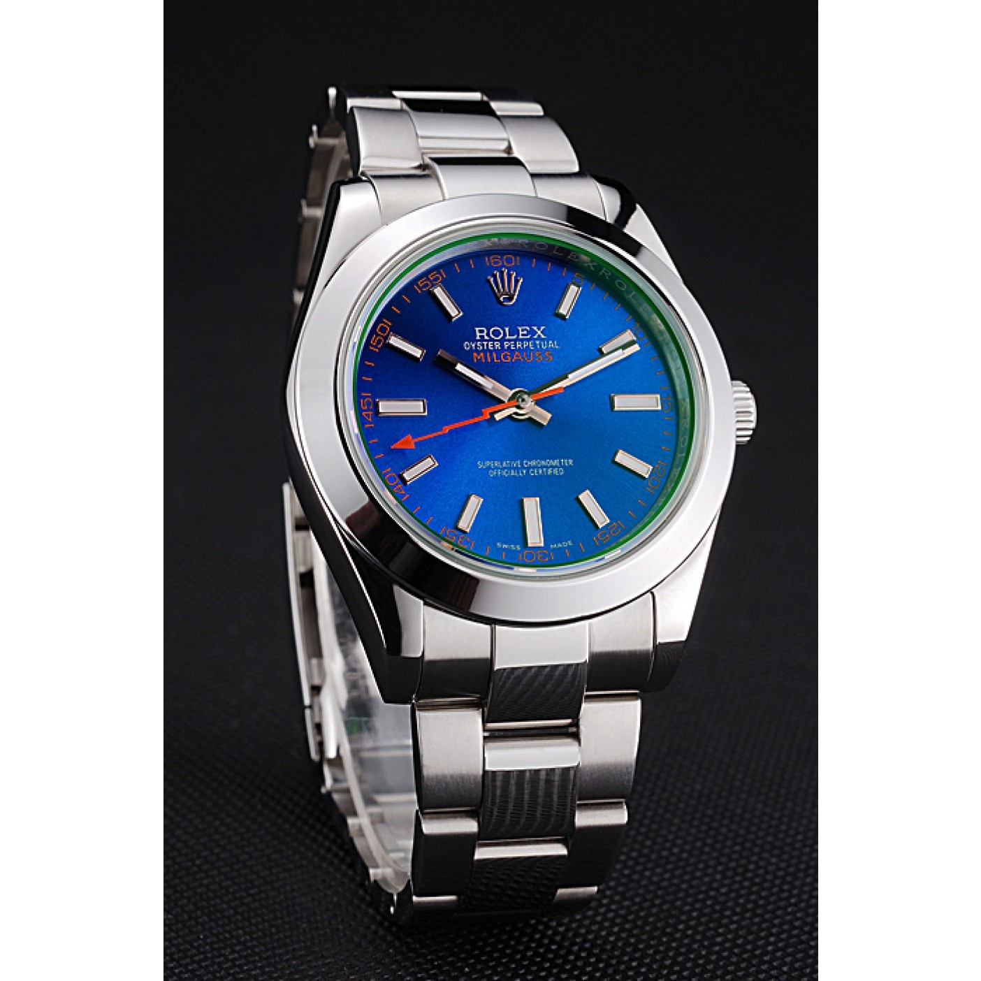 Rolex Milgauss Blue Dial Stainless Steel Case And Bezel 622838