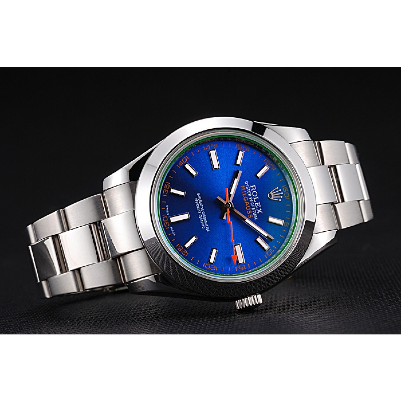 Rolex Milgauss Blue Dial Stainless Steel Case And Bezel 622838